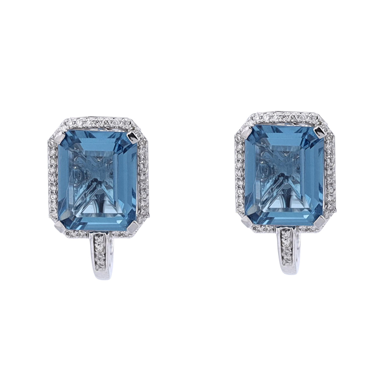 10K WG 5.75 CT London Blue Topaz Earrings