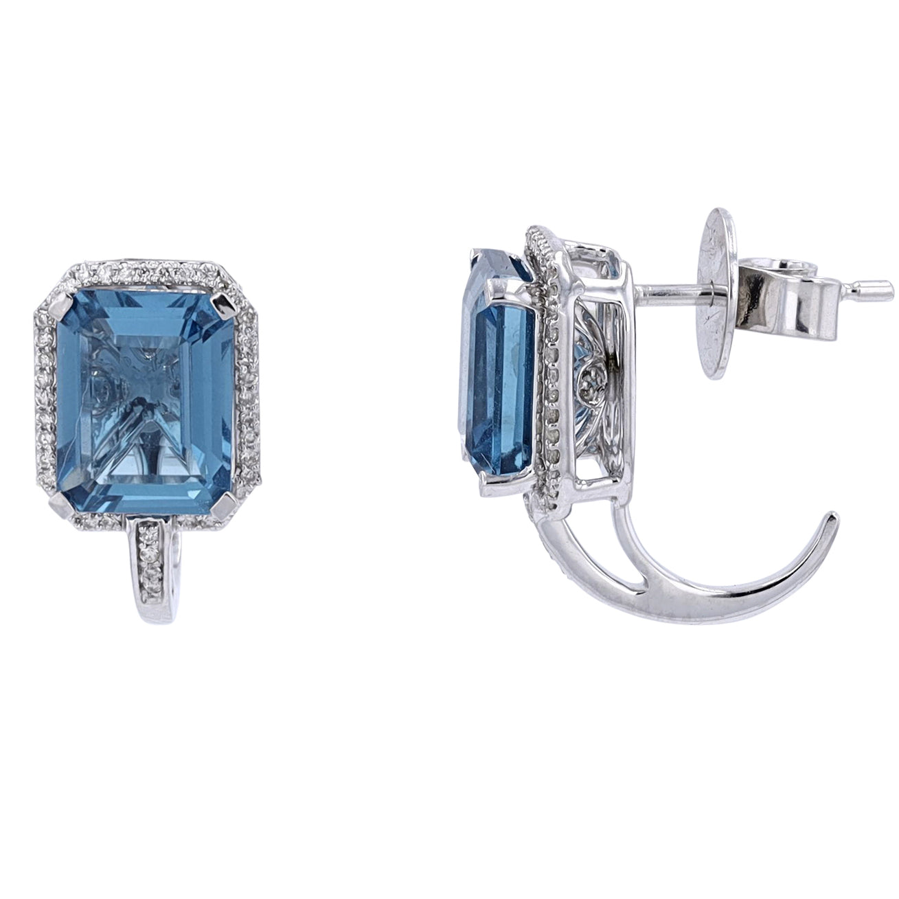 10K WG 5.75 CT London Blue Topaz Earrings