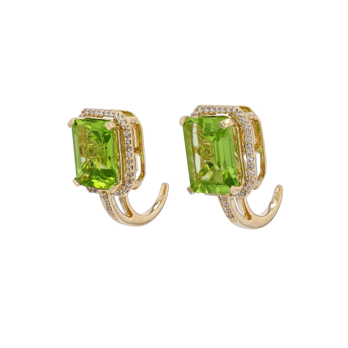 10K YG Peridot J-Hoops