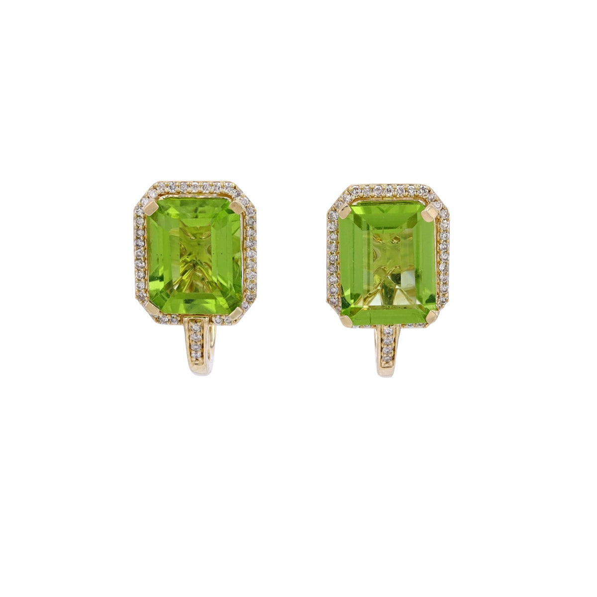 10K YG Peridot J-Hoops