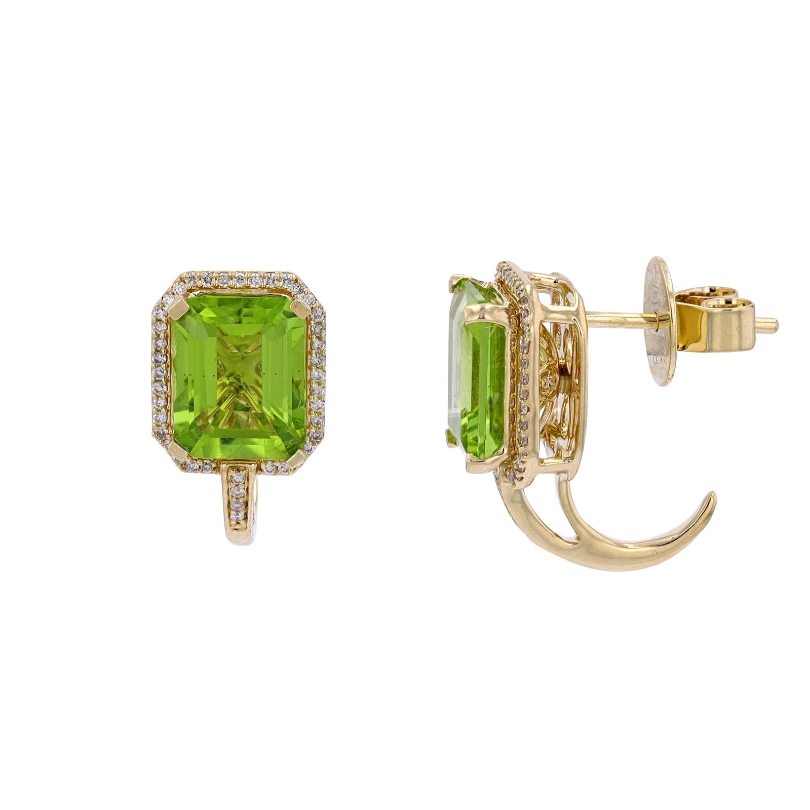 10K YG Peridot J-Hoops