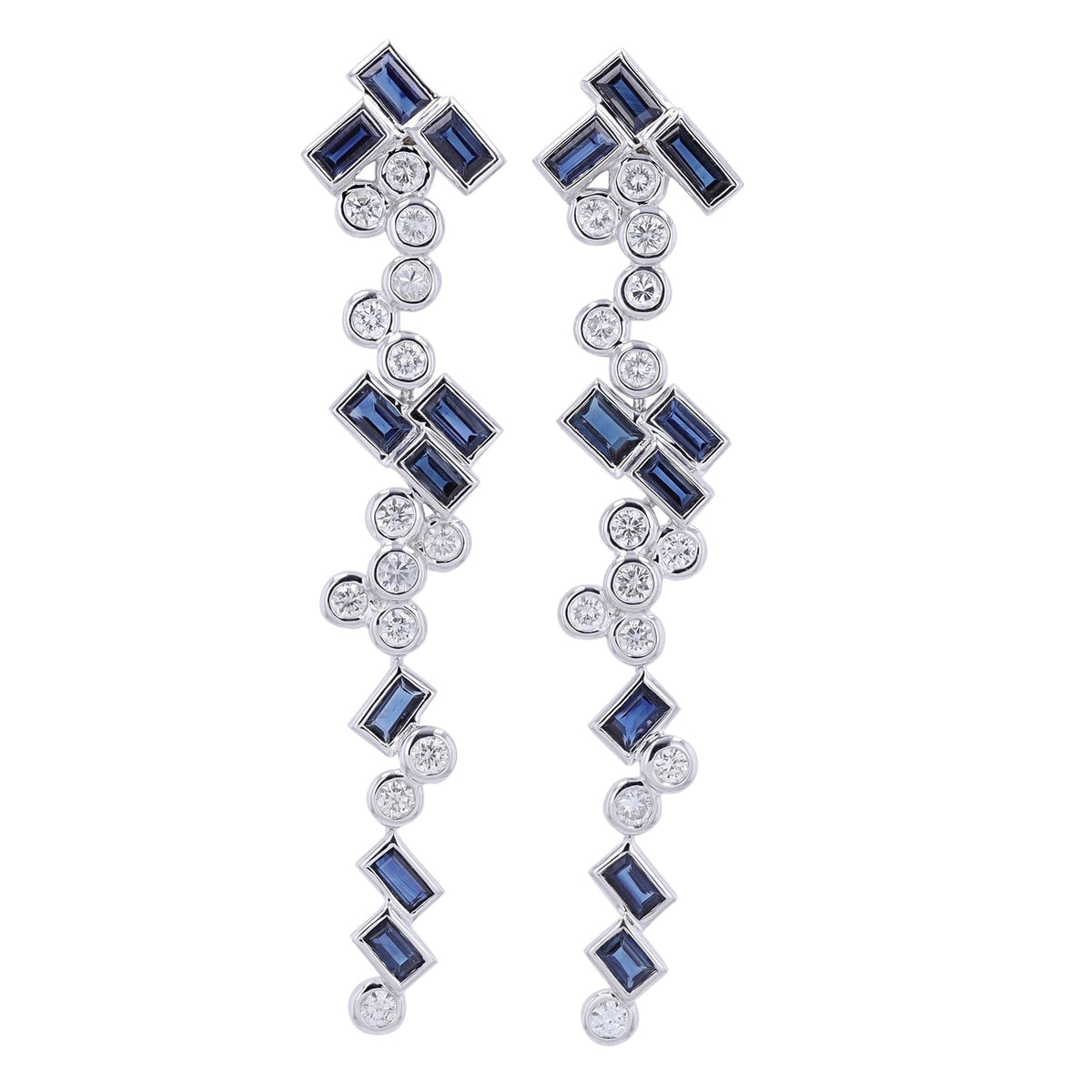 18K WG 4.25 CT Sapphire Earrings
