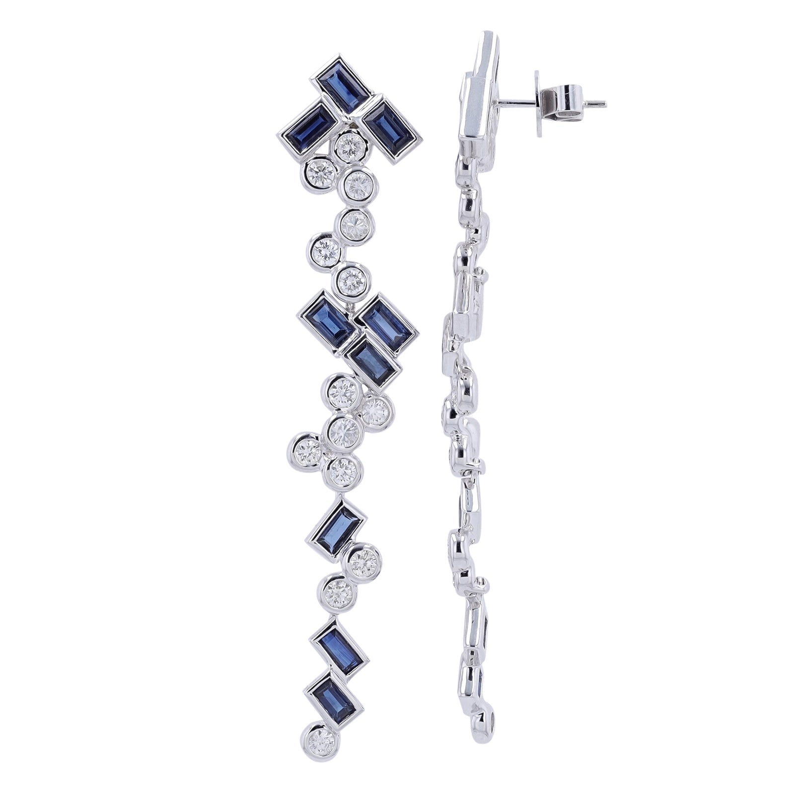 18K WG 4.25 CT Sapphire Earrings