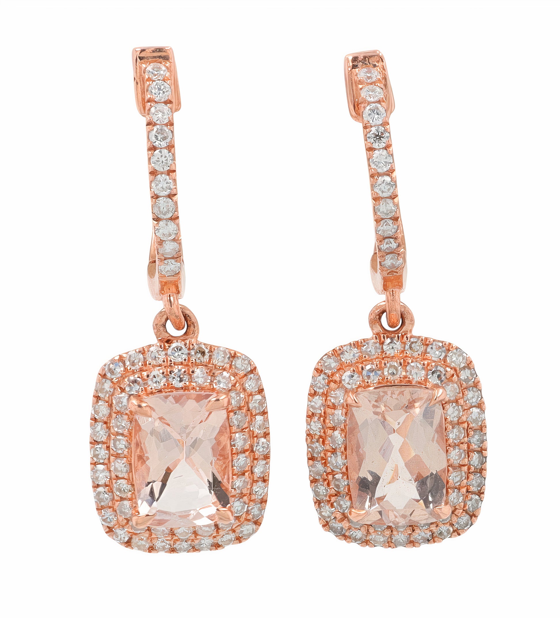 14K EFFY RG 1.90 CTW Morganite Earrings