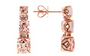 14K EFFY RG 3.75 CT Morganite Three Stone Earrings