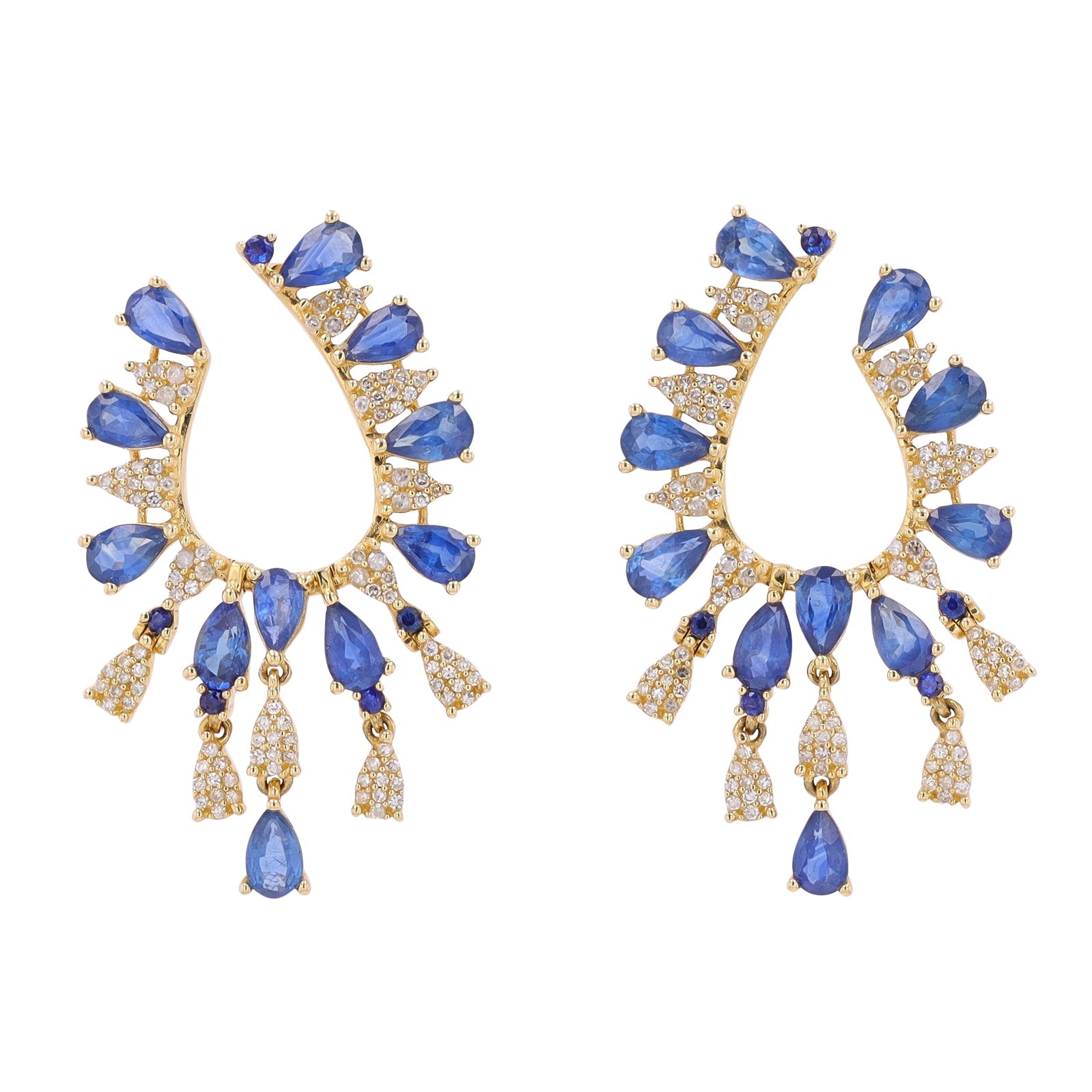 14K Sapphire & Diamond Earrings<p><strong>More Colors Available</p></strong>