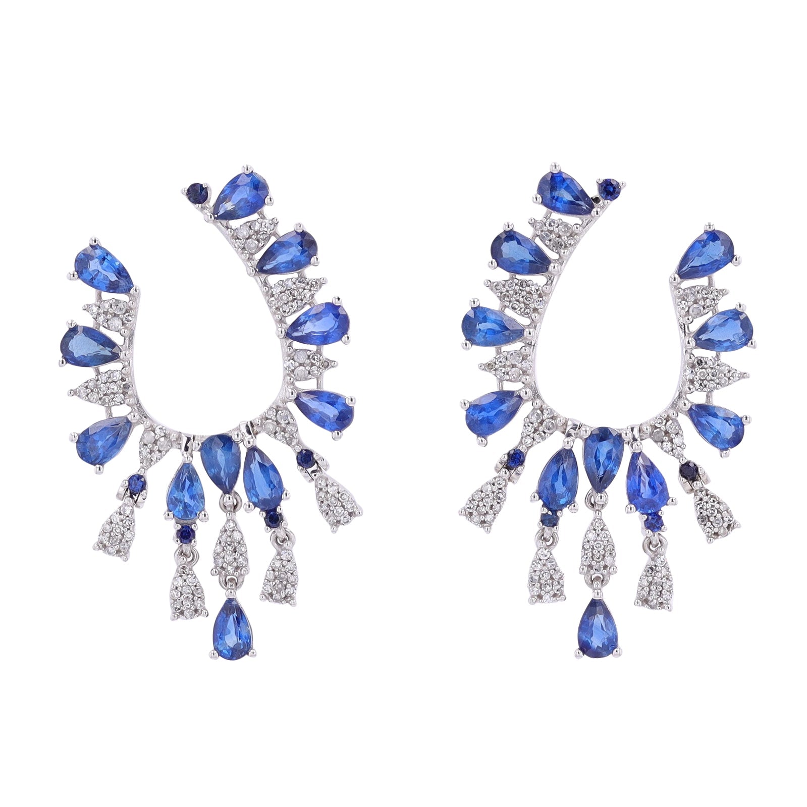 14K Sapphire & Diamond Earrings<p><strong>More Colors Available</p></strong>