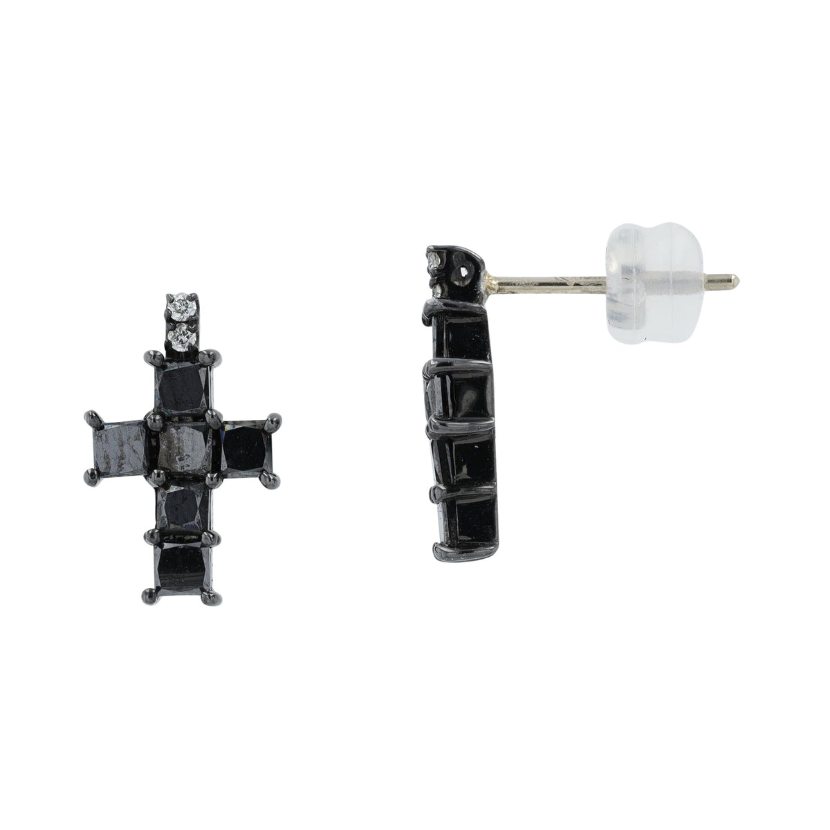 18K WG 1.72 CTW Diamond Cross Earrings