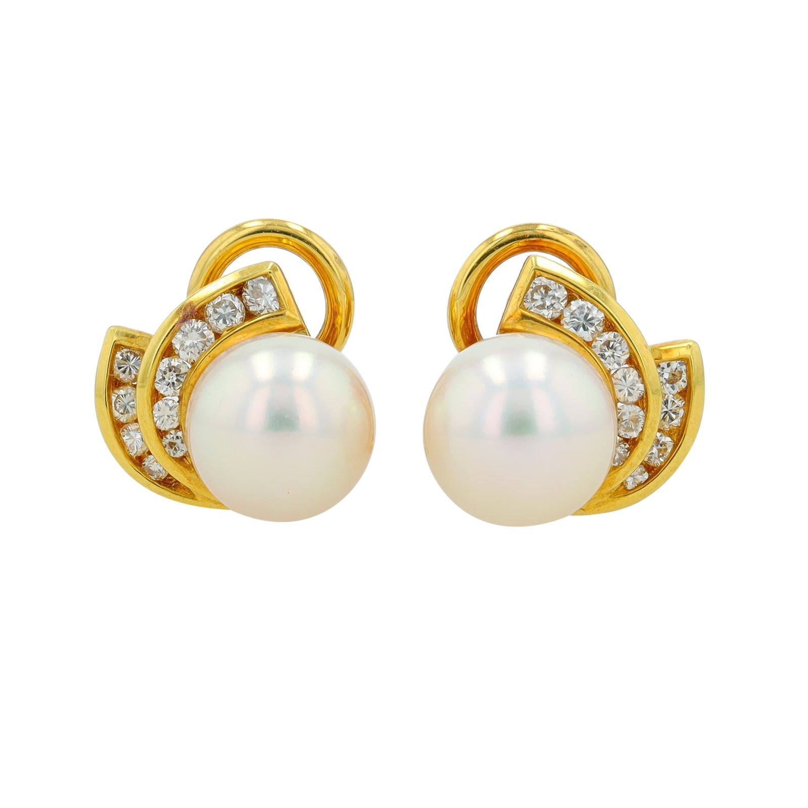 18K YG 8 MM Pearl Earrings