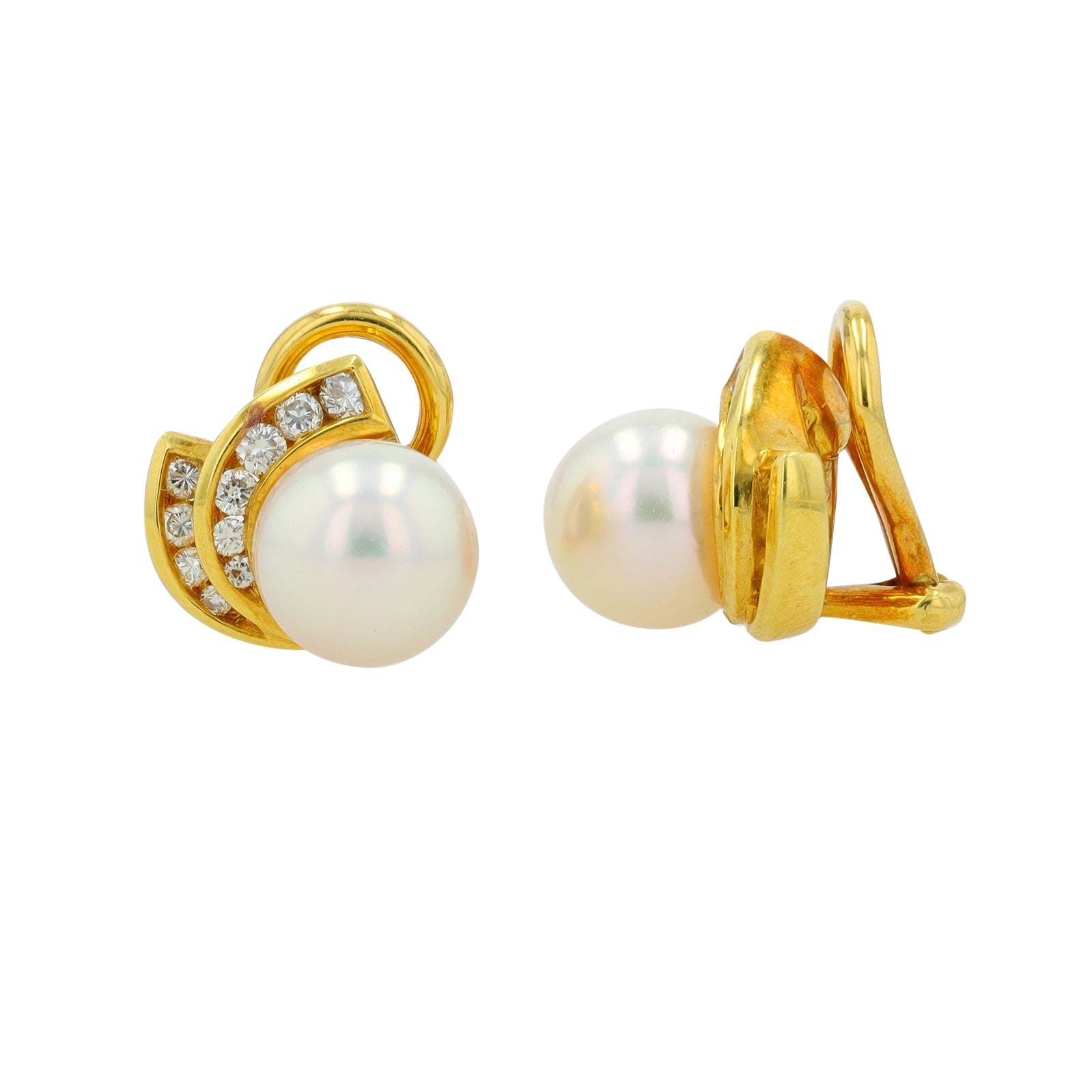 18K YG 8 MM Pearl Earrings