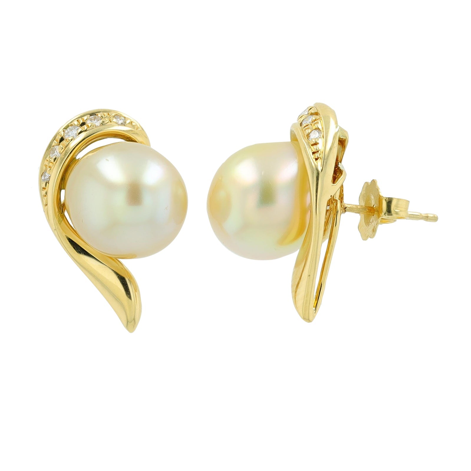 18K YG Pearl Earrings