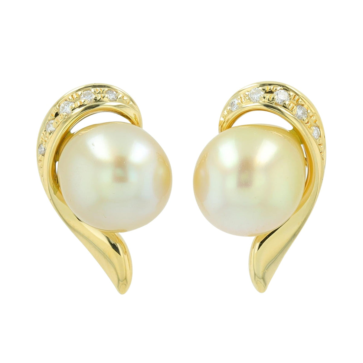 18K YG 6.7 MM Pearl Earrings
