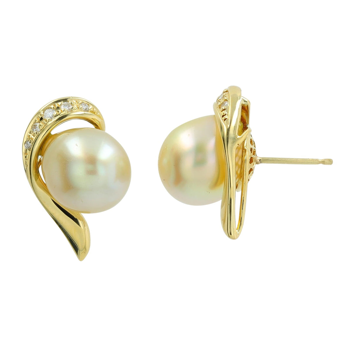 18K YG 6.7 MM Pearl Earrings
