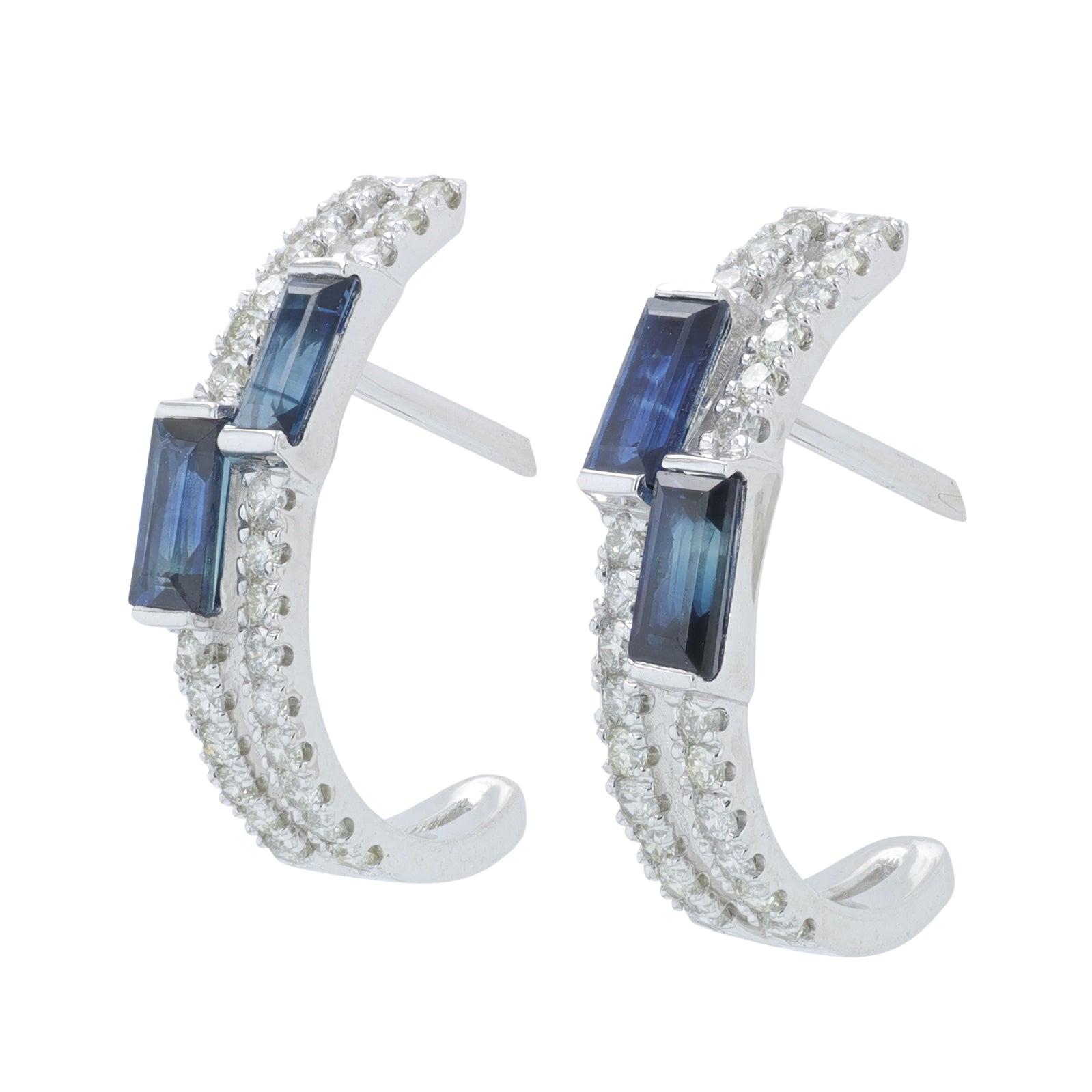 14K Gemstone J-Hoop Earrings<p><strong>More Colors Available</p></strong>
