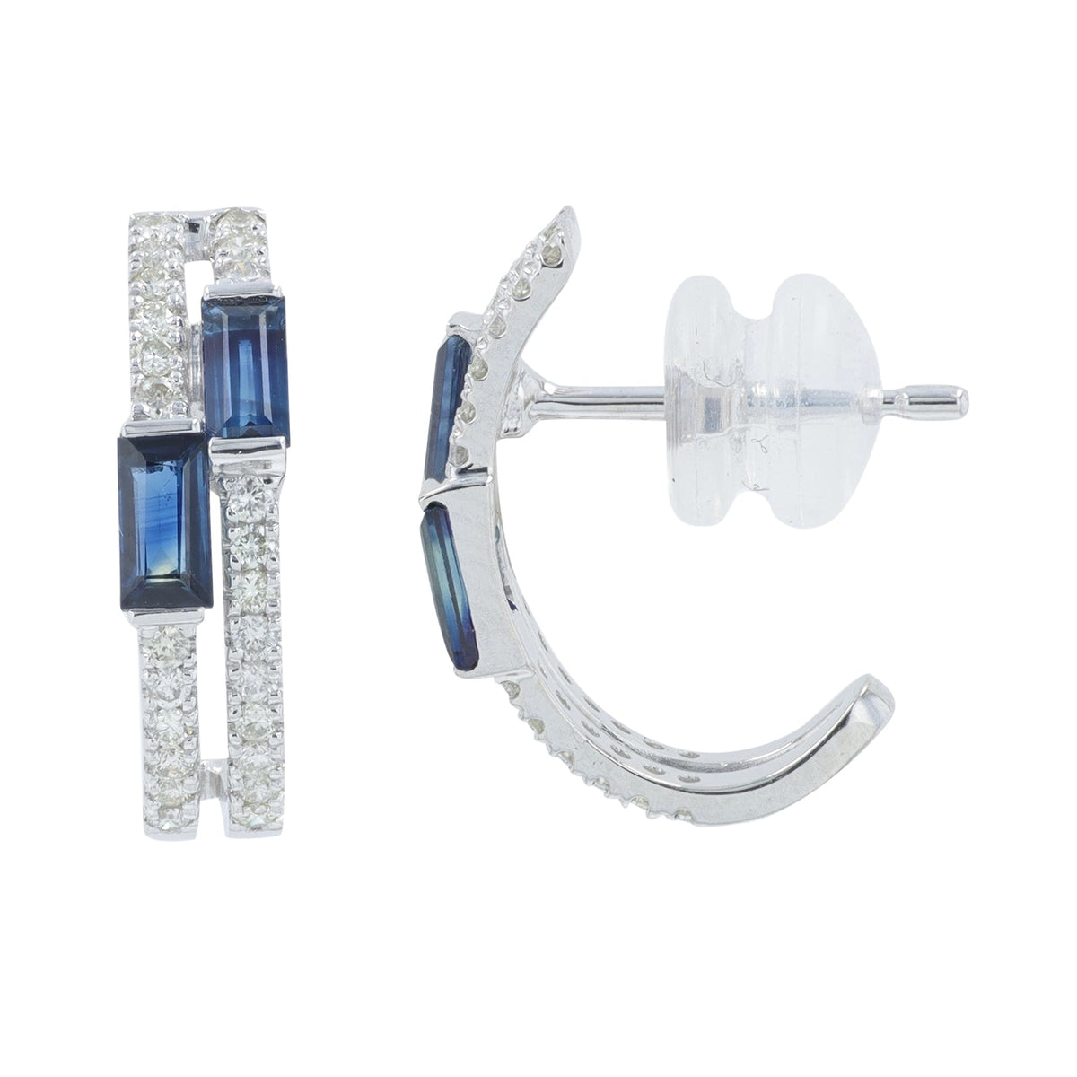 14K Gemstone J-Hoop Earrings<p><strong>More Colors Available</p></strong>
