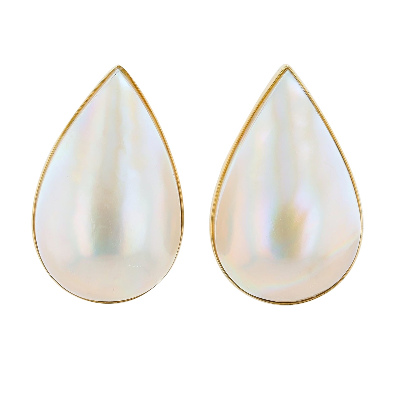 18K YG Mabe Pearl Earrings