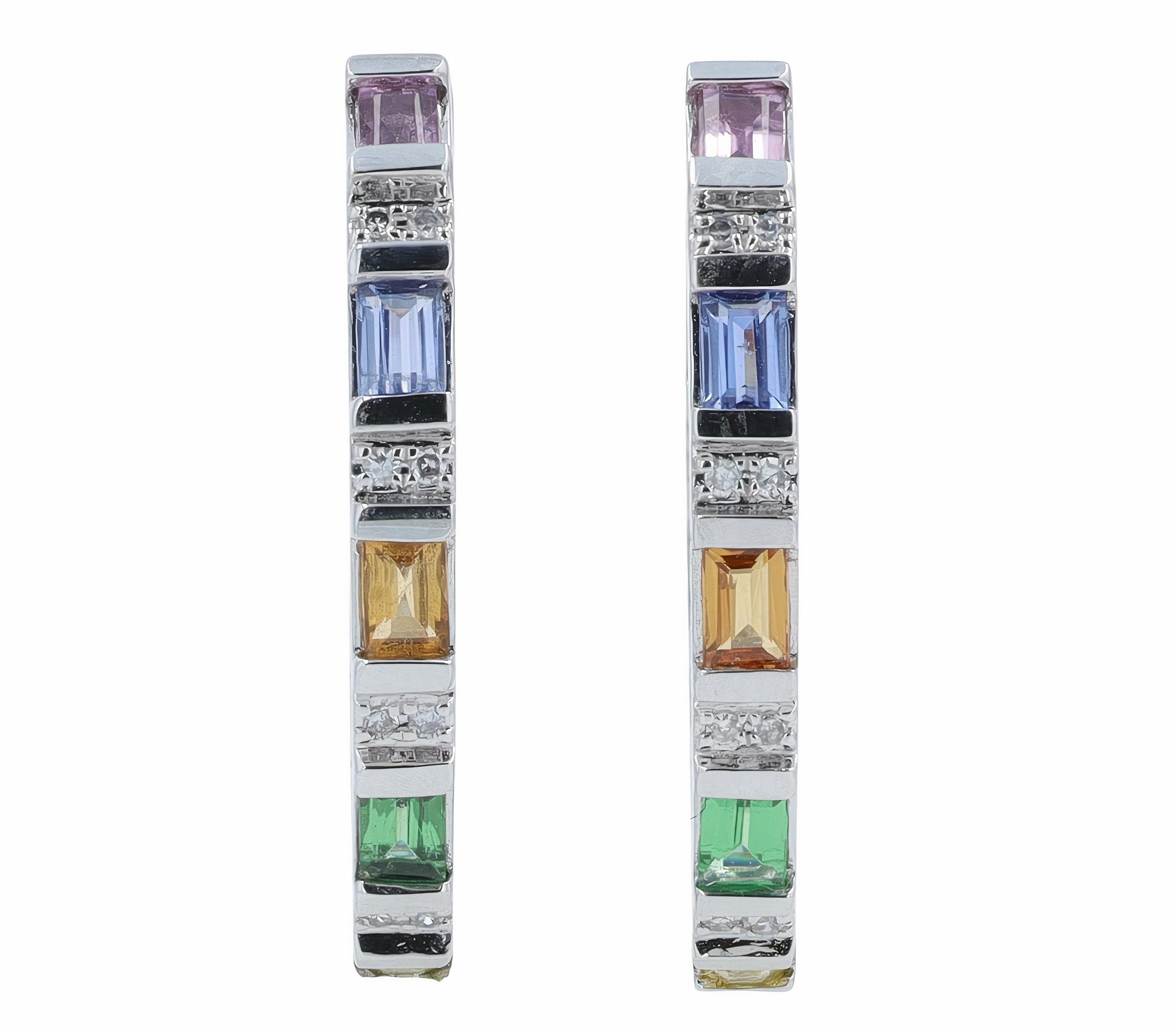 14K EFFY WG 1.27 CTW Multicolor Inside-Out Hoops