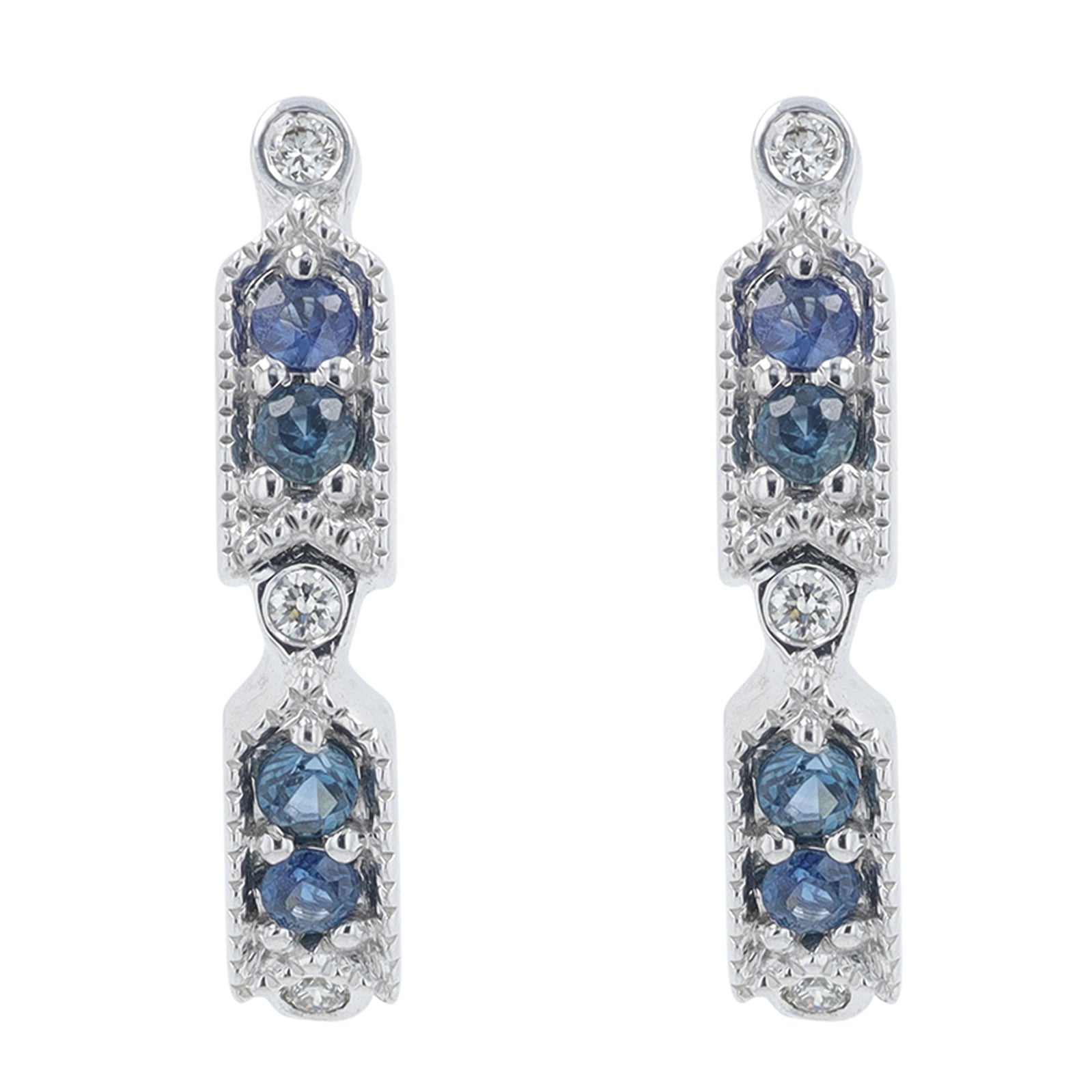 14K WG .40 Sapphire J-Hoops