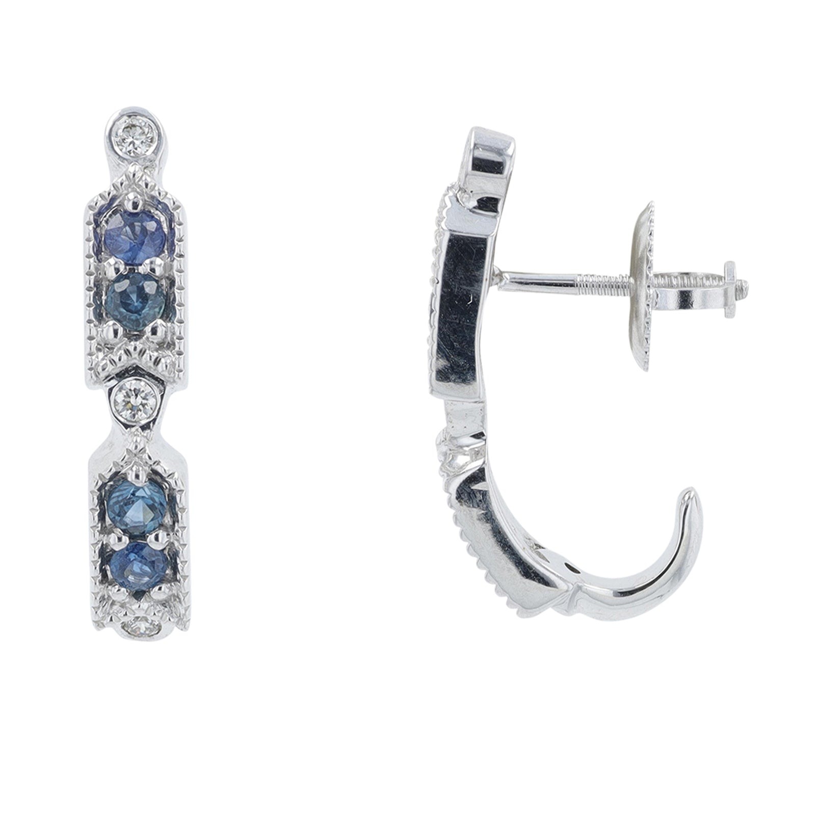 14K WG .40 Sapphire J-Hoops