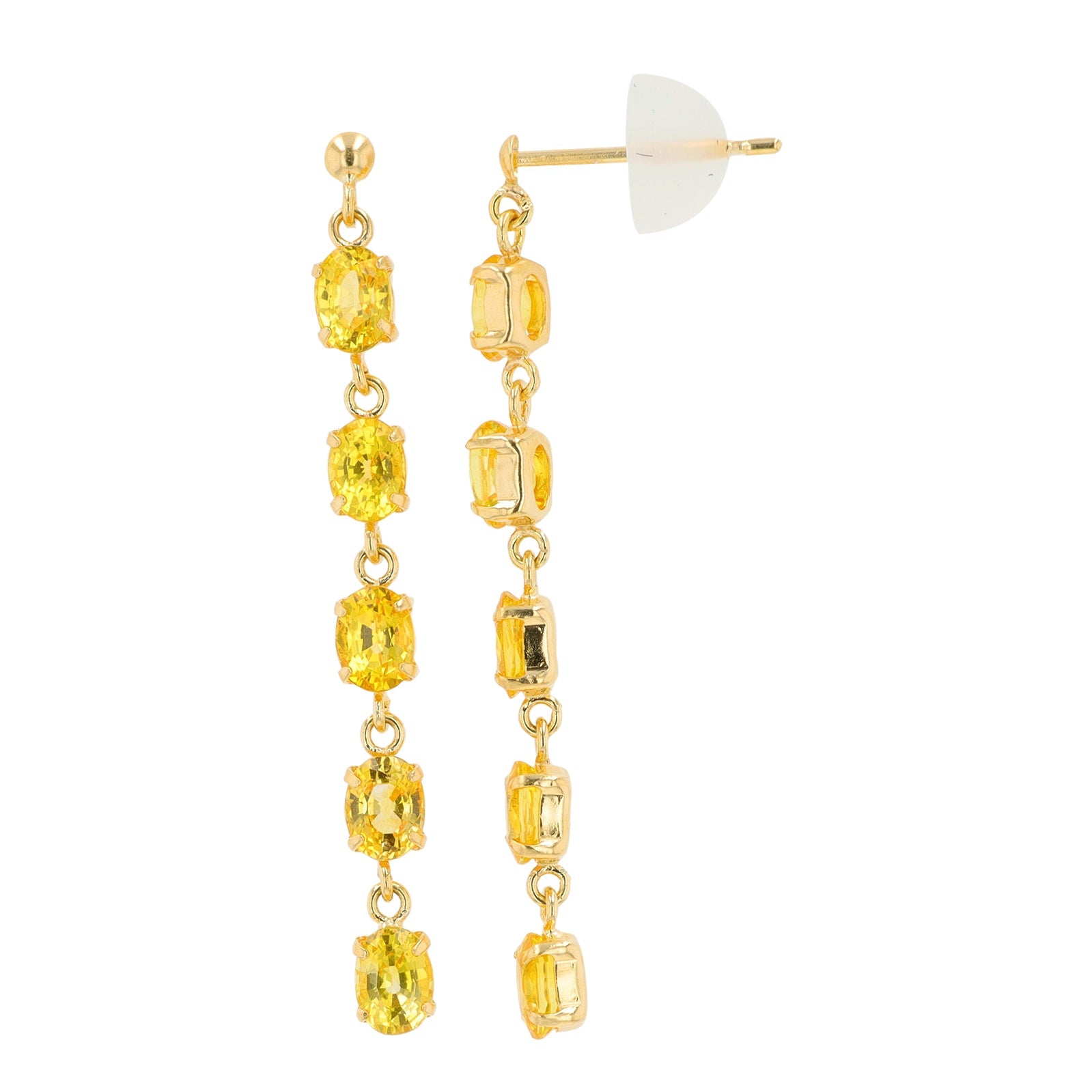 18K YG 2.34 CTW Yellow Sapphire Dangle Earrings