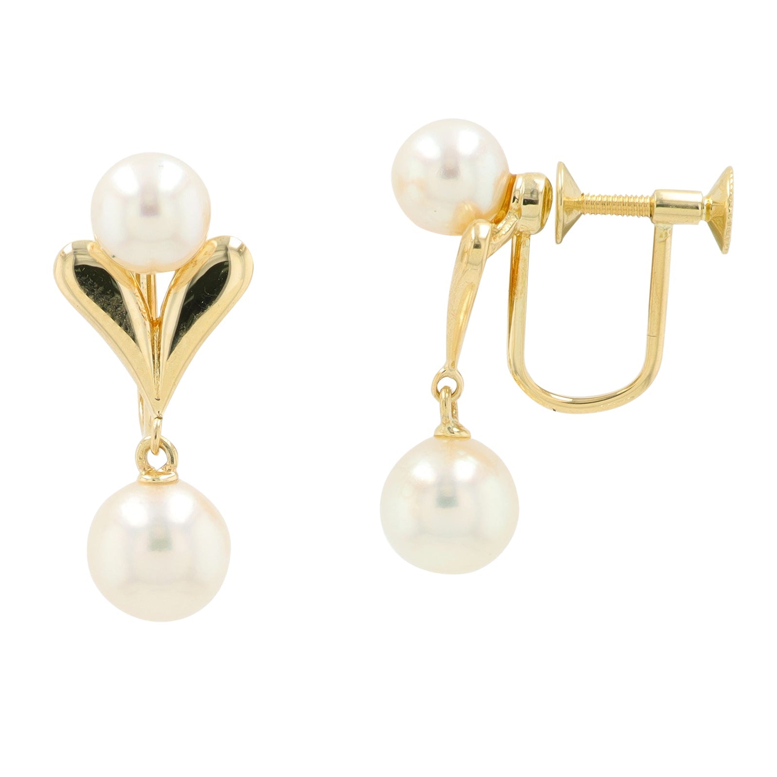 14K YG Mikimoto 5.5-6.5 MM Pearl Earrings