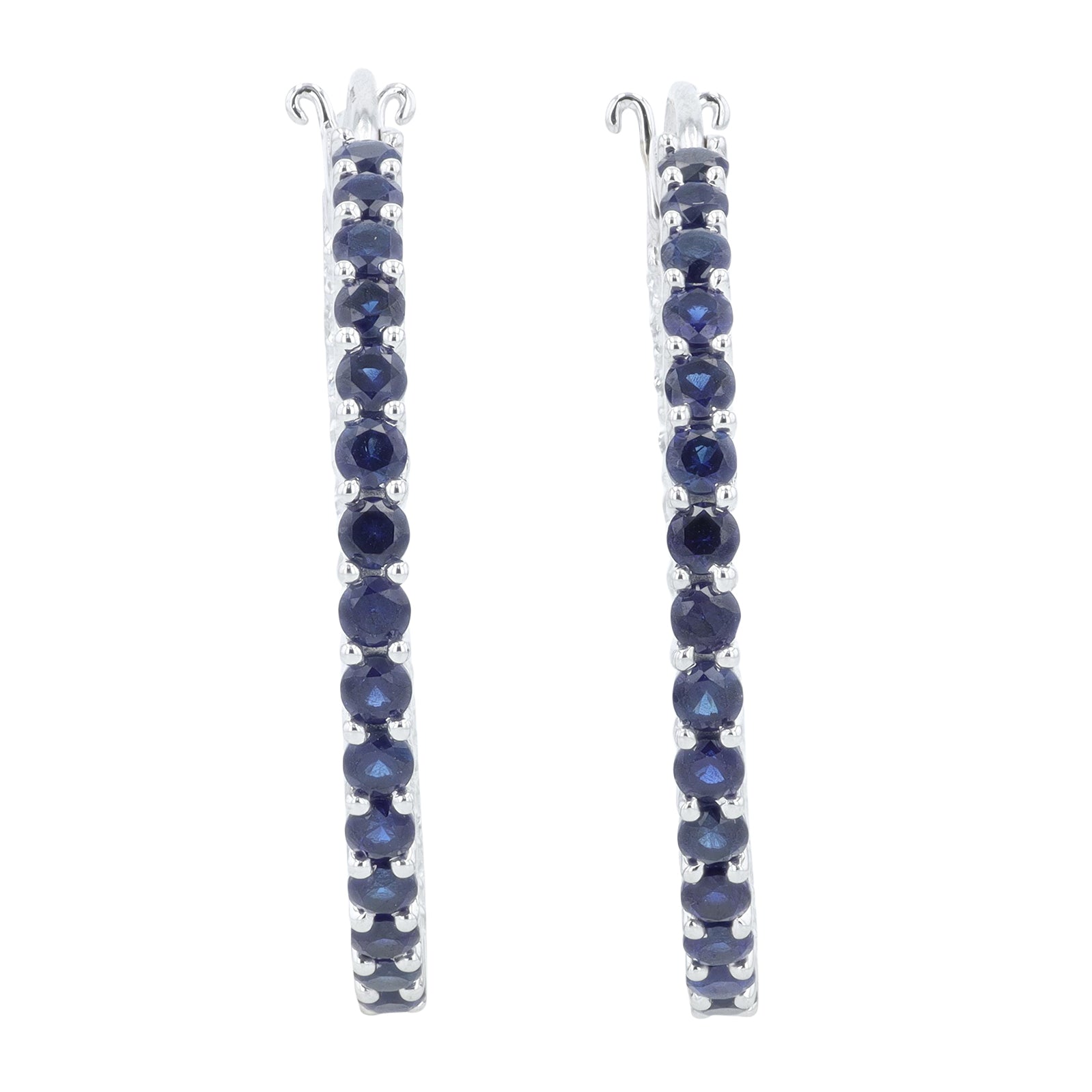 10K WG Created Gemstone Inside-Out Hoops<p><strong>More Colors Available</p></strong>