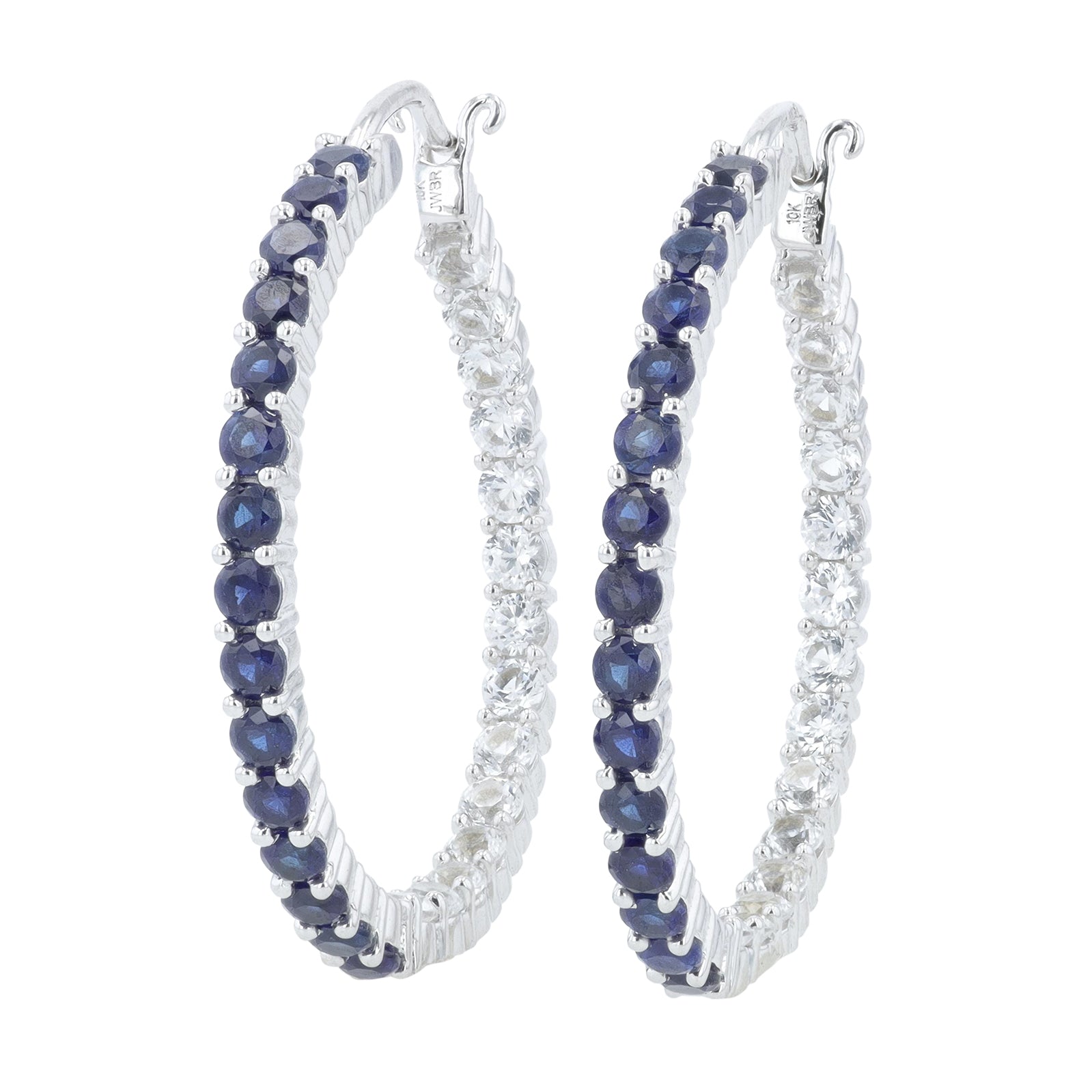 10K WG Created Gemstone Inside-Out Hoops<p><strong>More Colors Available</p></strong>