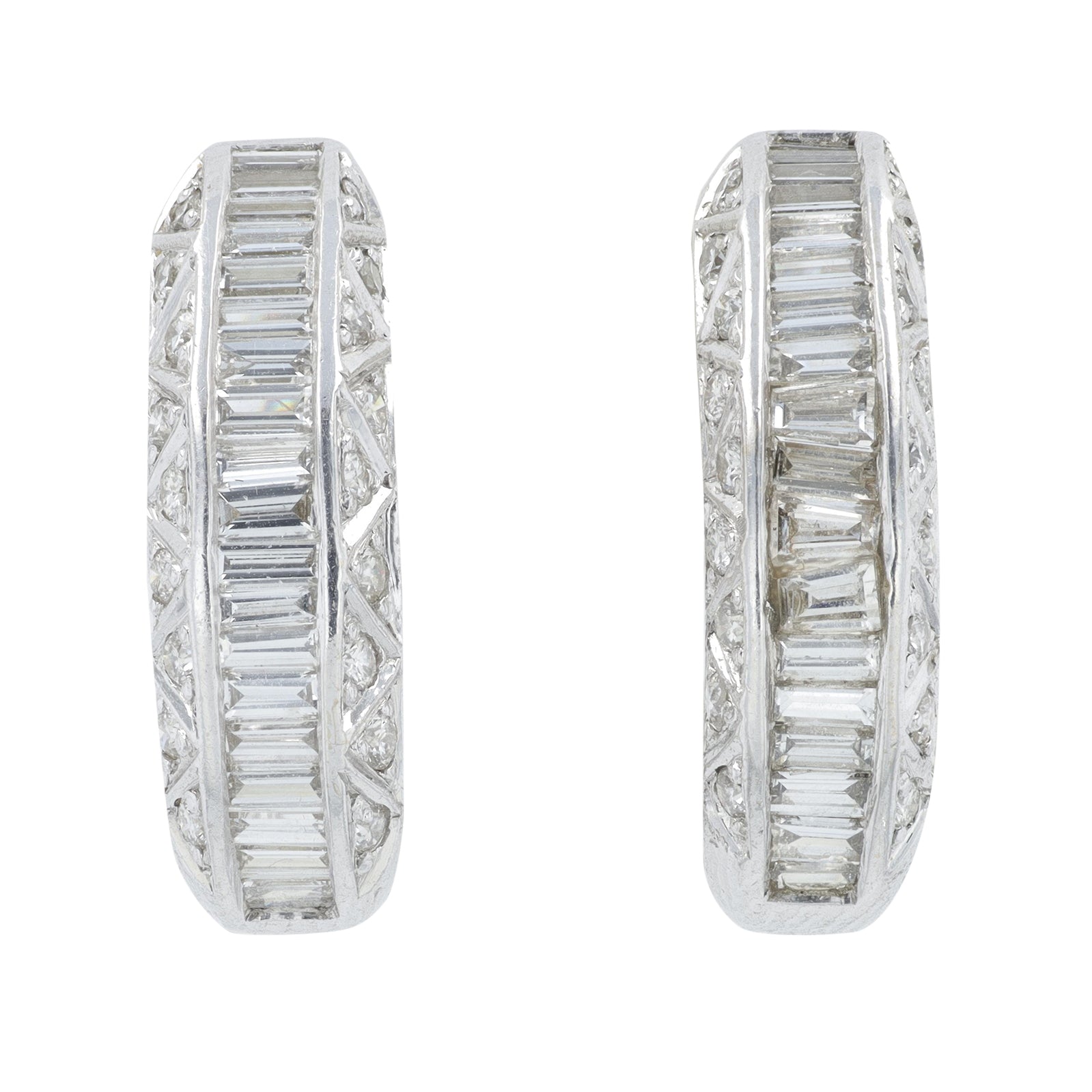 18K WG 1.40 CTW Diamond J-Hoops