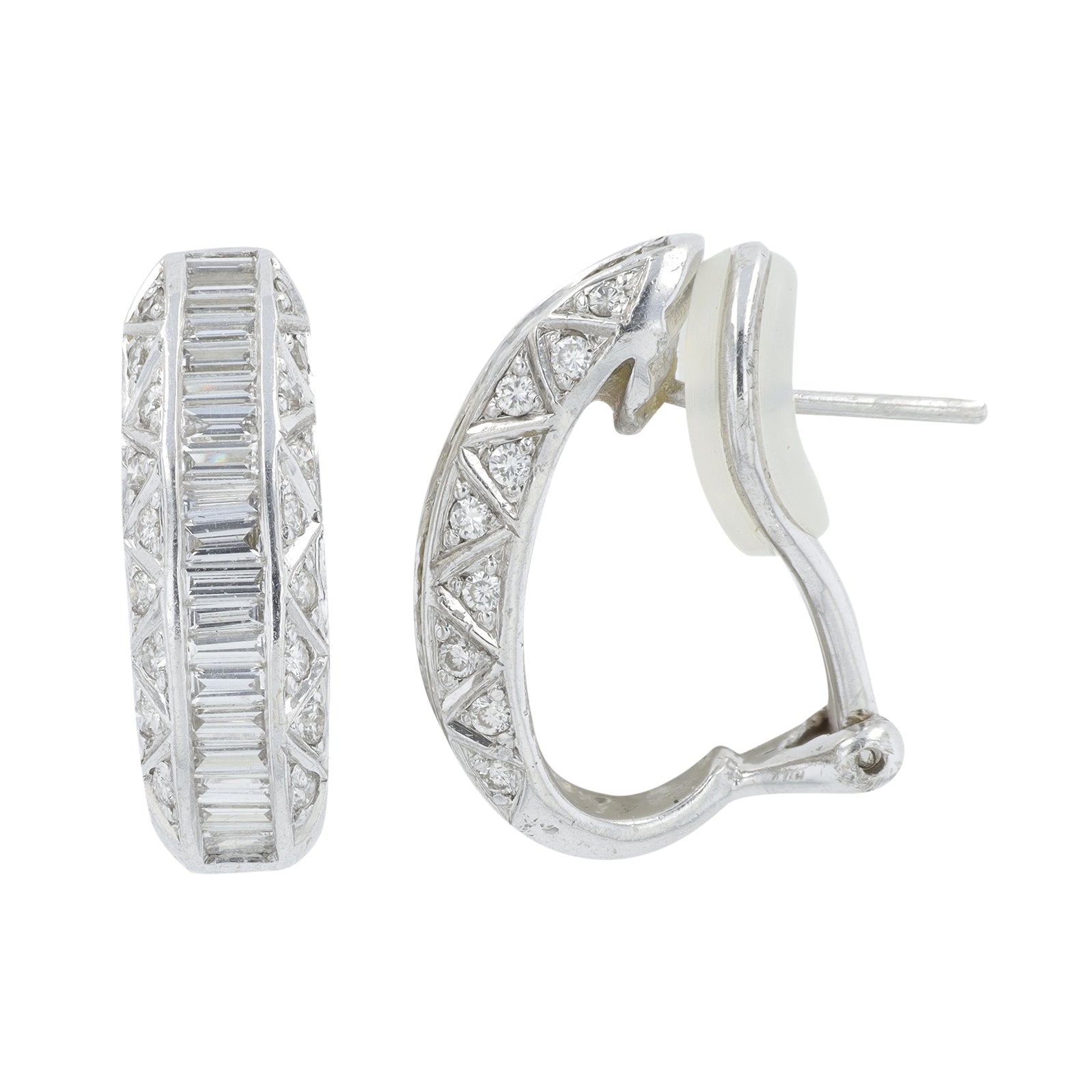 18K WG 1.40 CTW Diamond J-Hoops