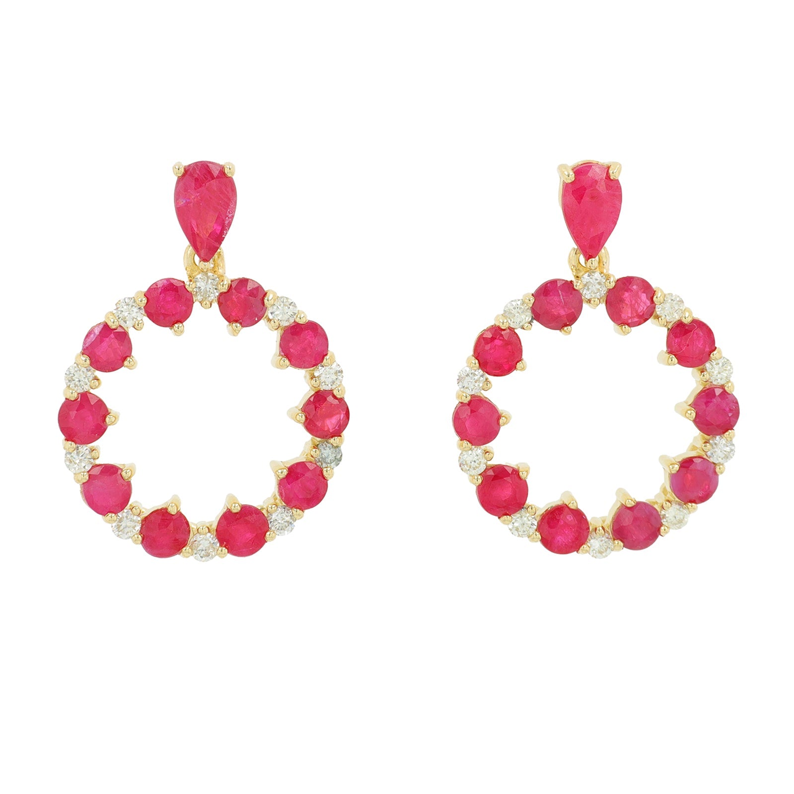 14K Gemstone Circle Earrings<p><strong>More Colors Available</p></strong>