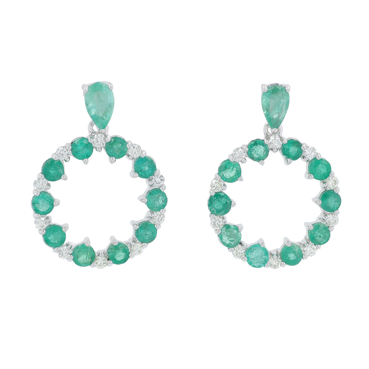 14K Gemstone Circle Earrings<p><strong>More Colors Available</p></strong>