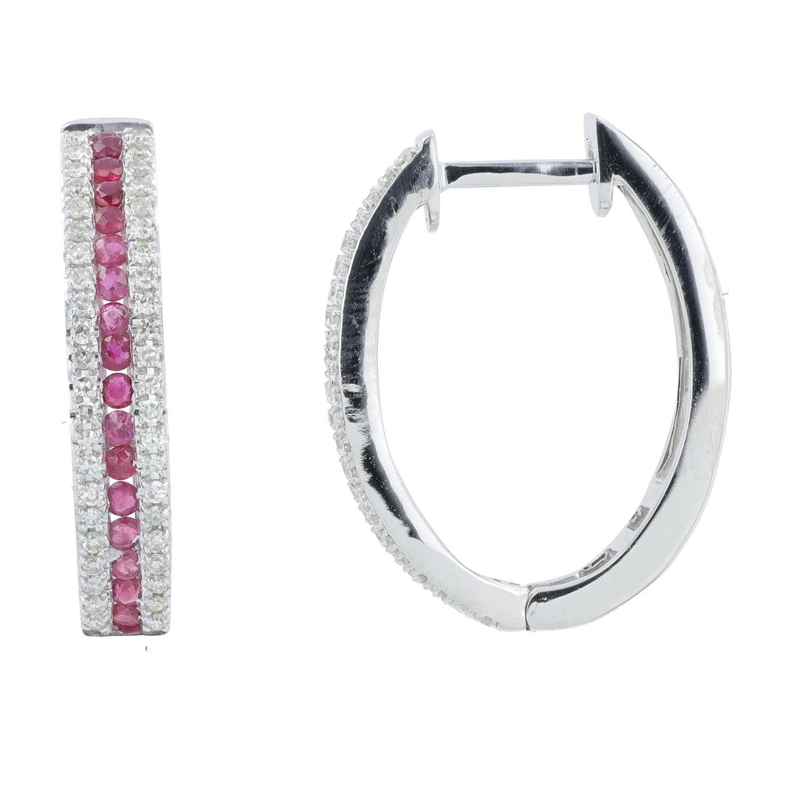 14K Gemstone Oval Hoops<p><strong>More Colors Available</p></strong>