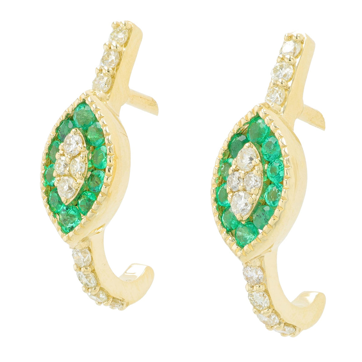 14K Gemstone J-Hoop Earrings<p><strong>More Colors Available</p></strong>