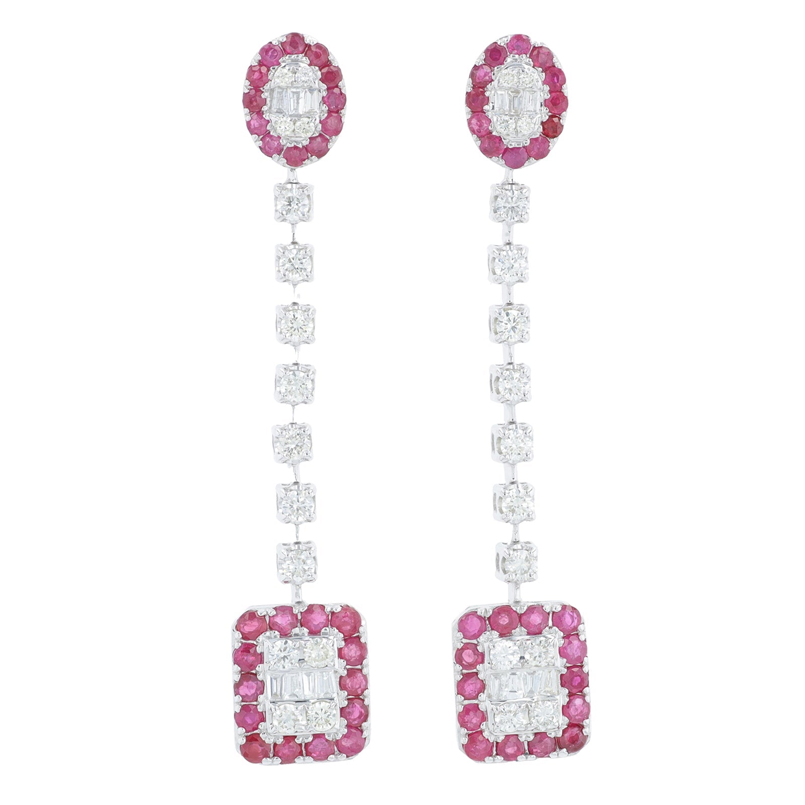 14K WG 1.10 CTW Ruby Earrings