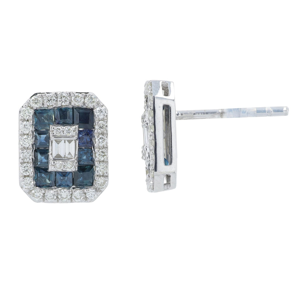 14K WG 1.25 CTW Sapphire Earrings