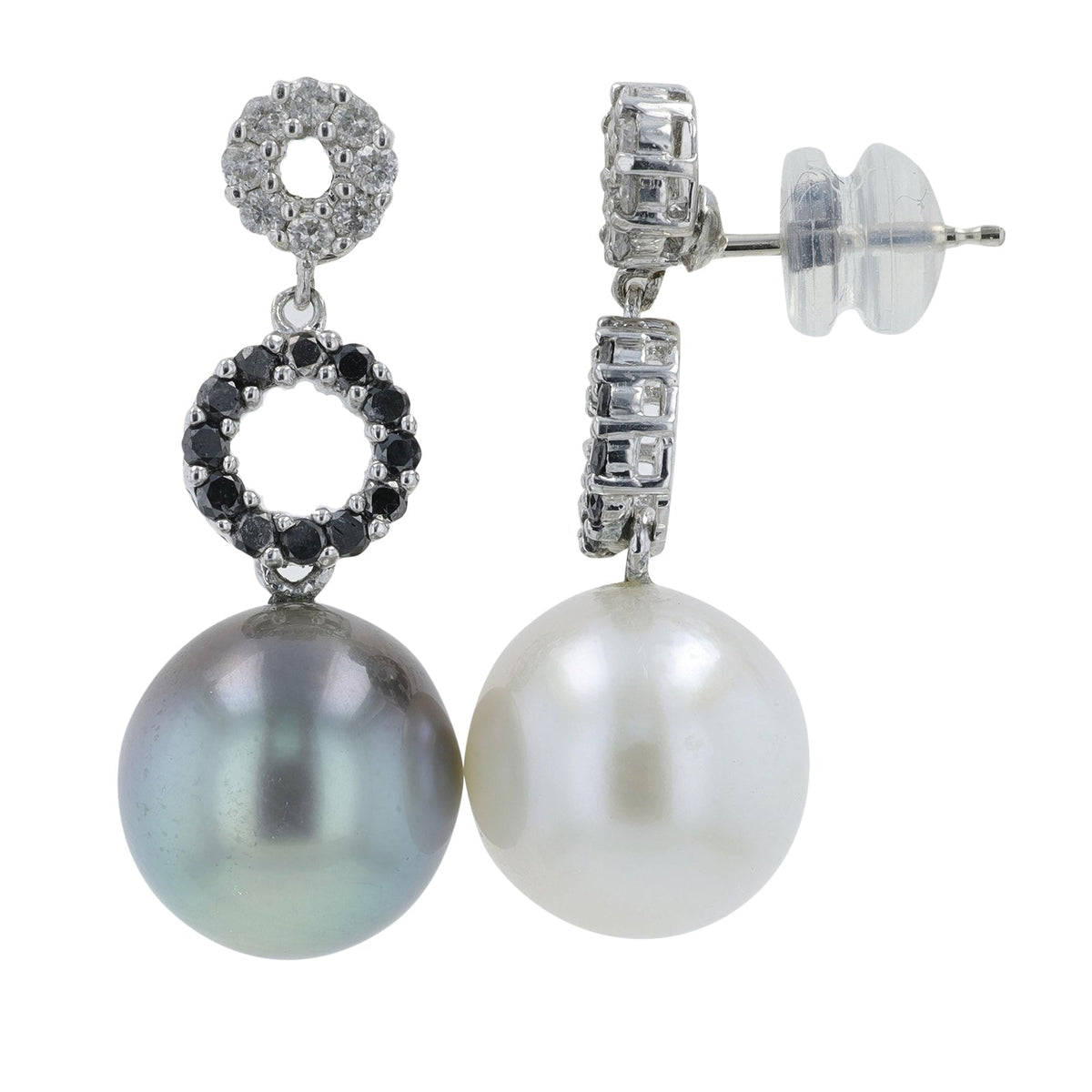14K WG 10.7 - 10.8 MM Pearl Earrings
