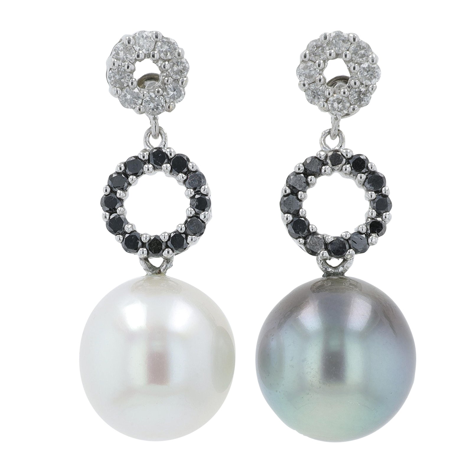 14K WG 10.7 - 10.8 MM Pearl Earrings