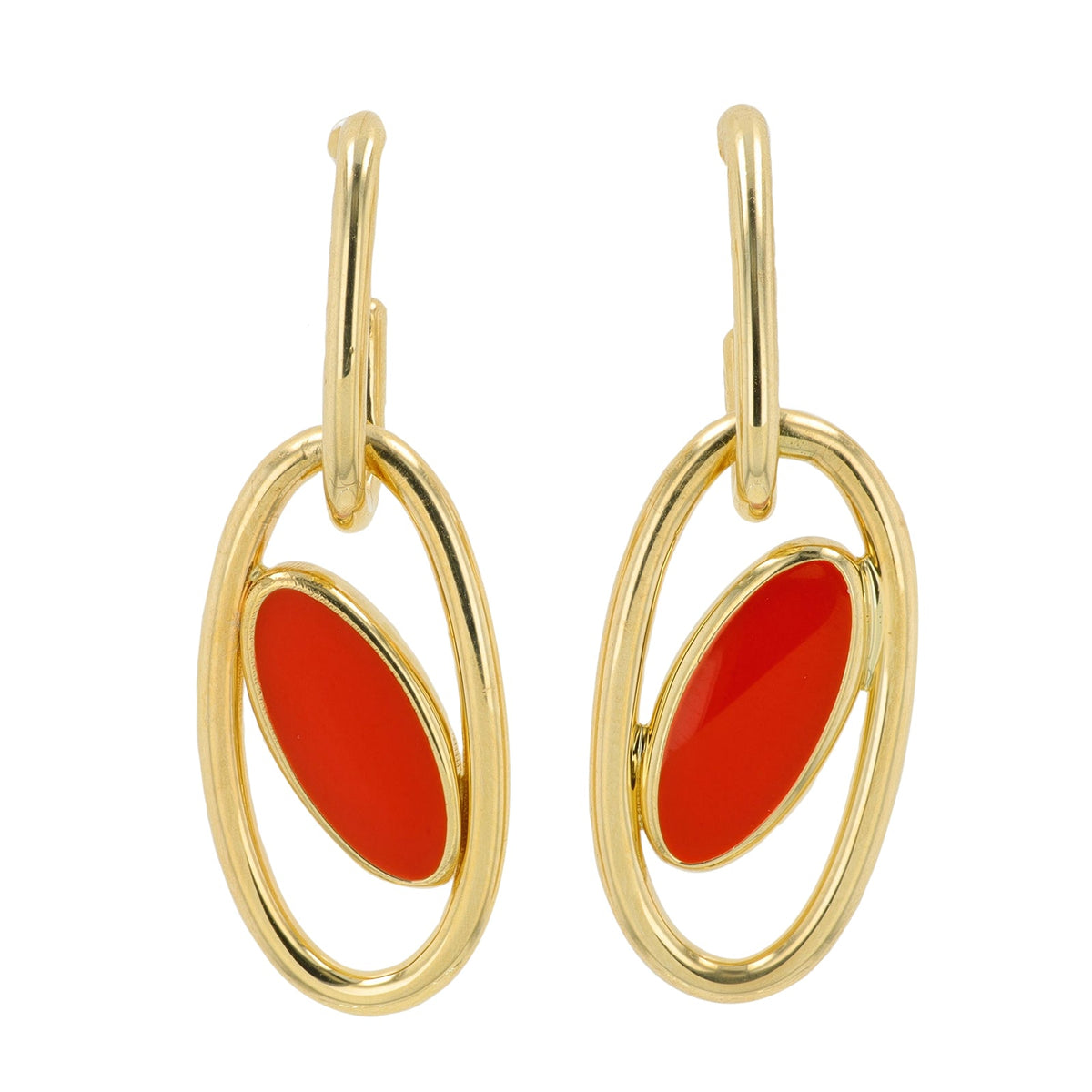 14K YG Enamel Earrings