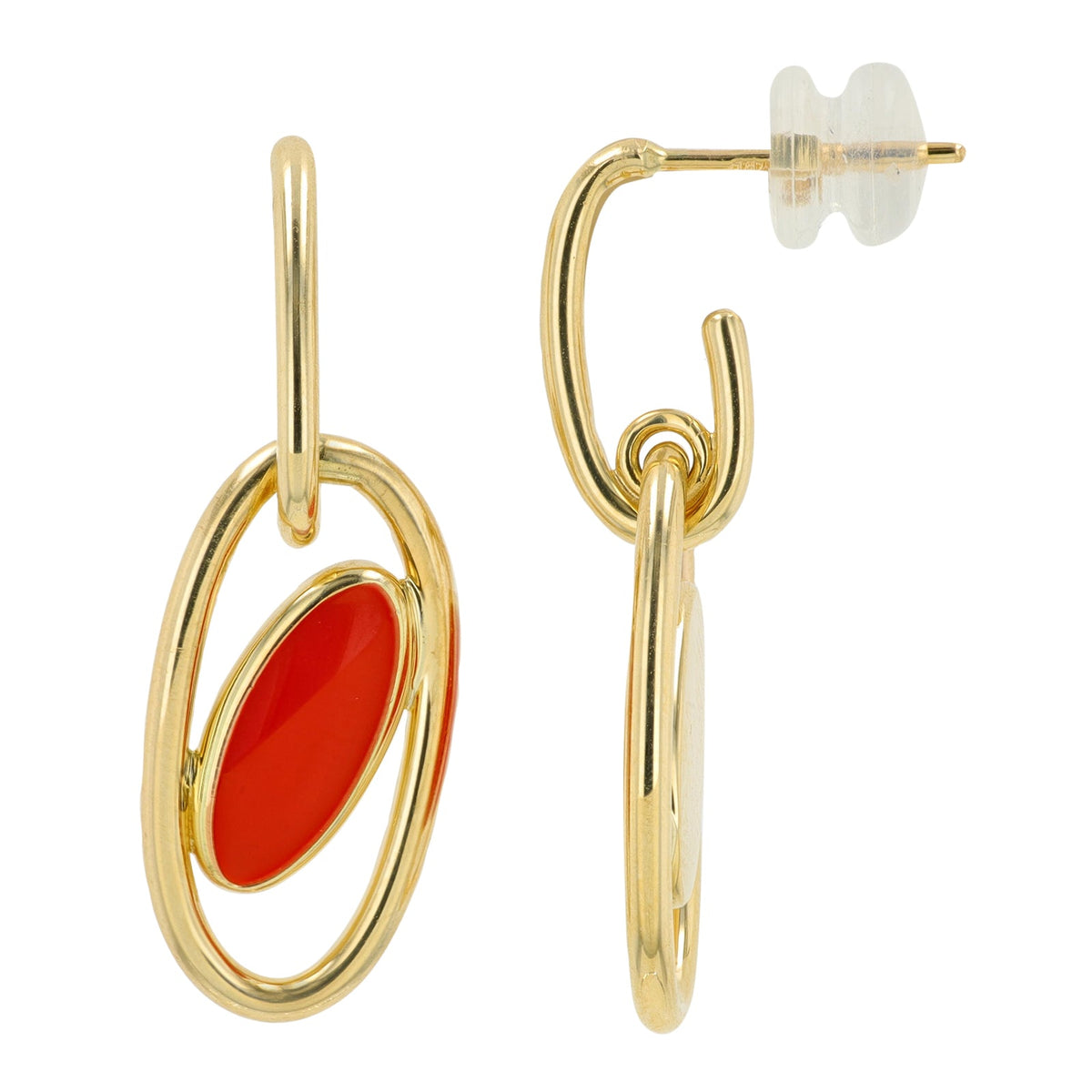 14K YG Enamel Earrings