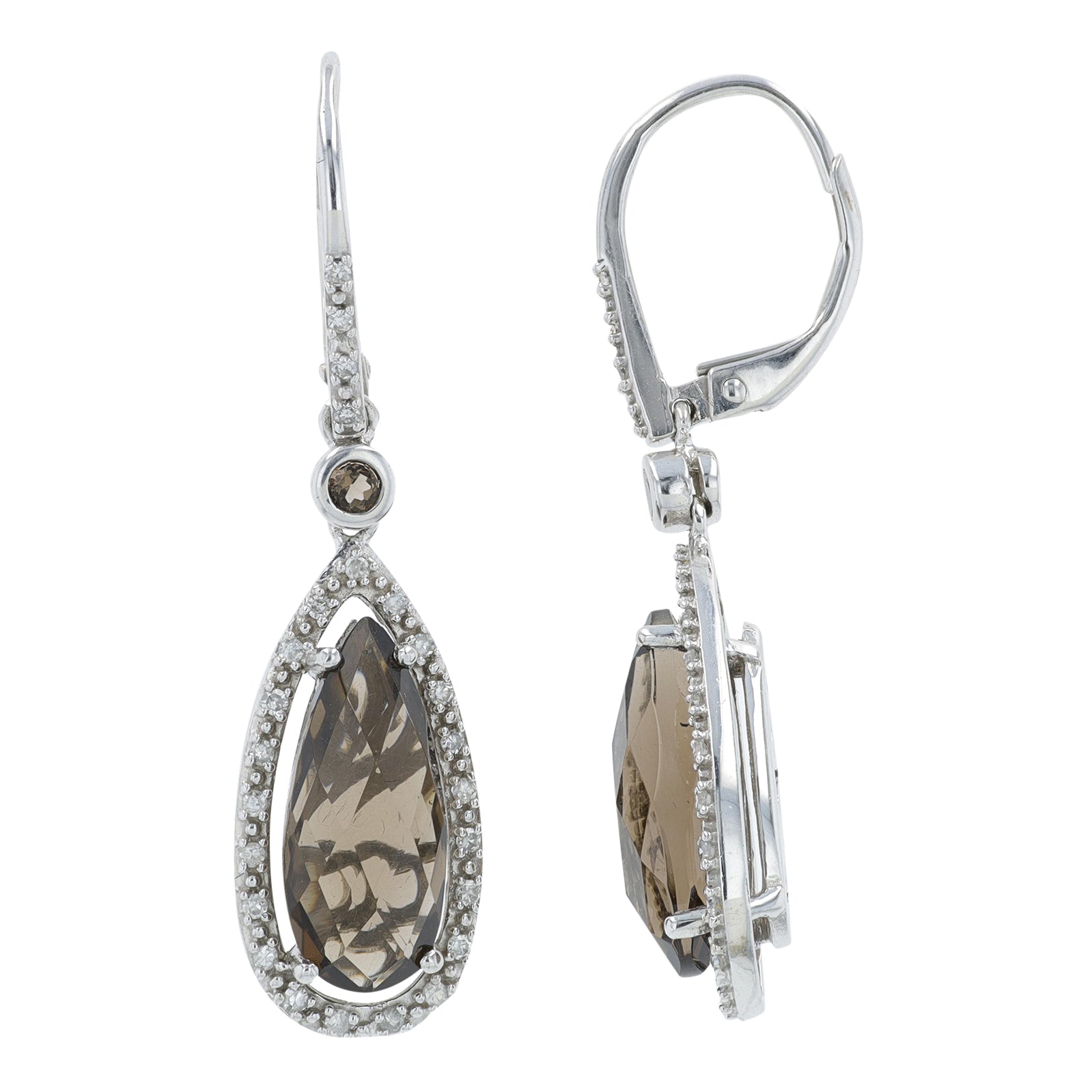 10K WG Smoky Quartz Earrings