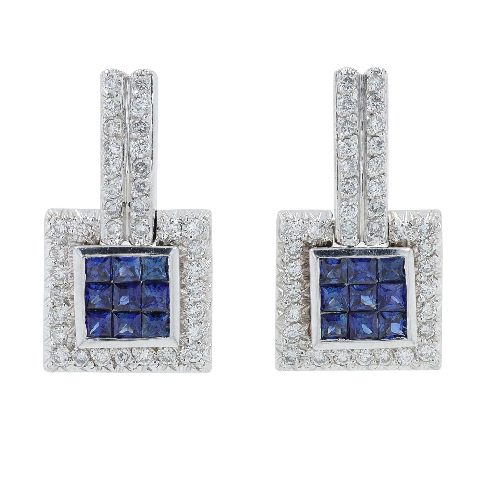 14K WG 1 CT Sapphire Earrings