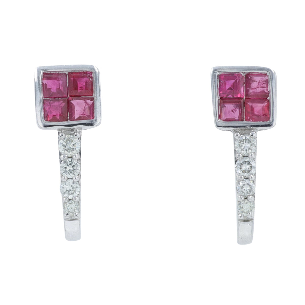 14K Gemstone J-Hoop Earrings<p><strong>More Colors Available</p></strong>