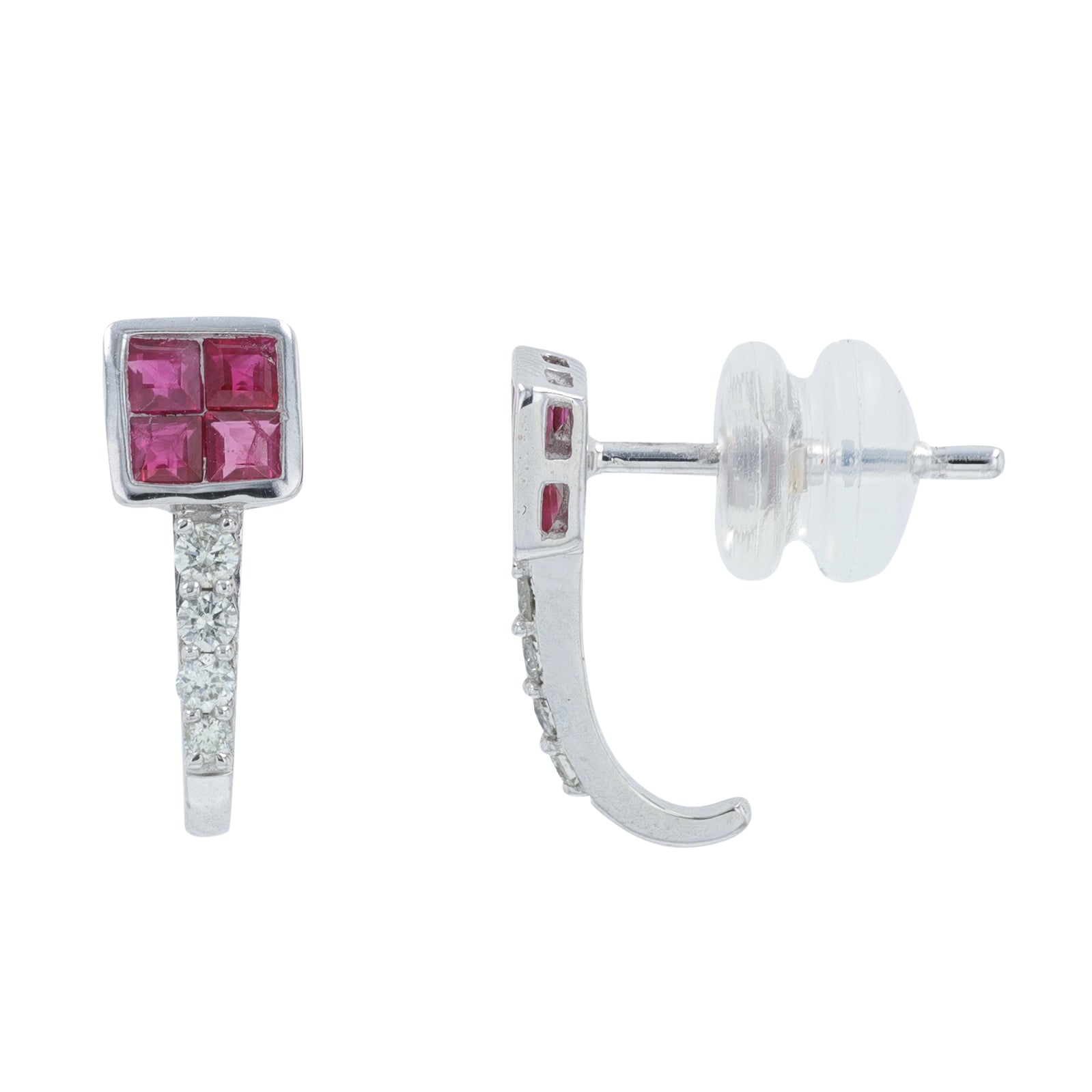 14K Gemstone J-Hoop Earrings<p><strong>More Colors Available</p></strong>