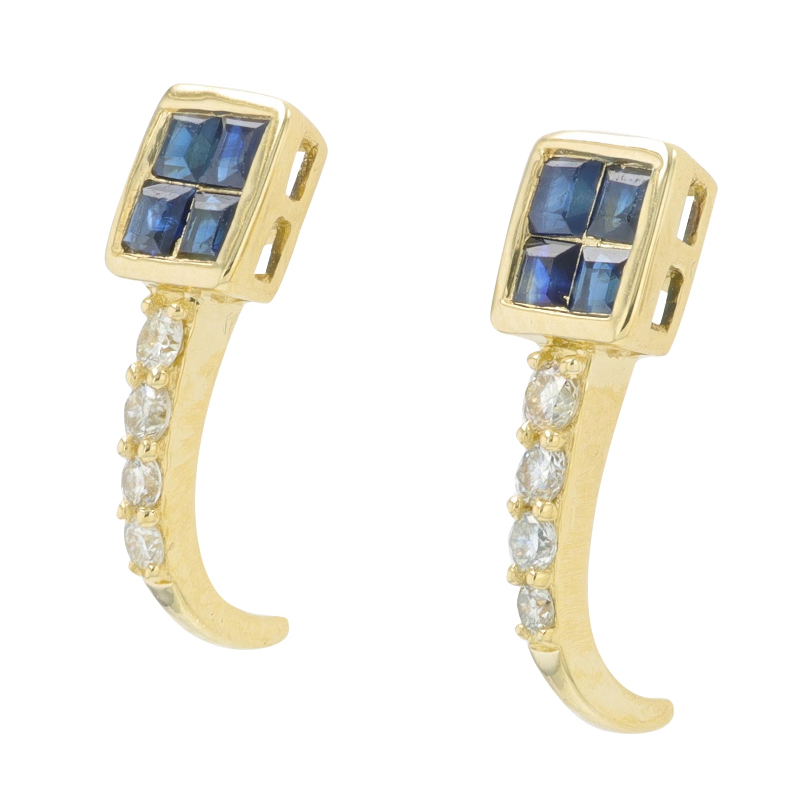 14K Gemstone J-Hoop Earrings<p><strong>More Colors Available</p></strong>