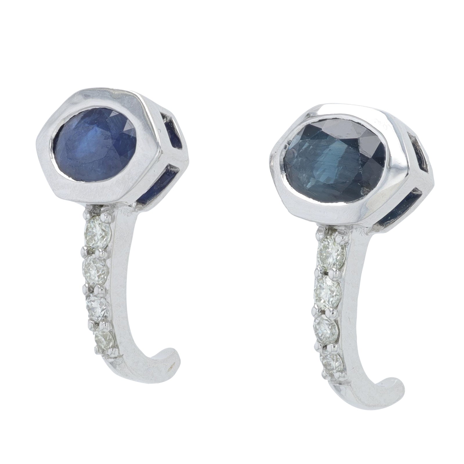 14K Gemstone J-Hoop Earrings<p><strong>More Colors Available</p></strong>