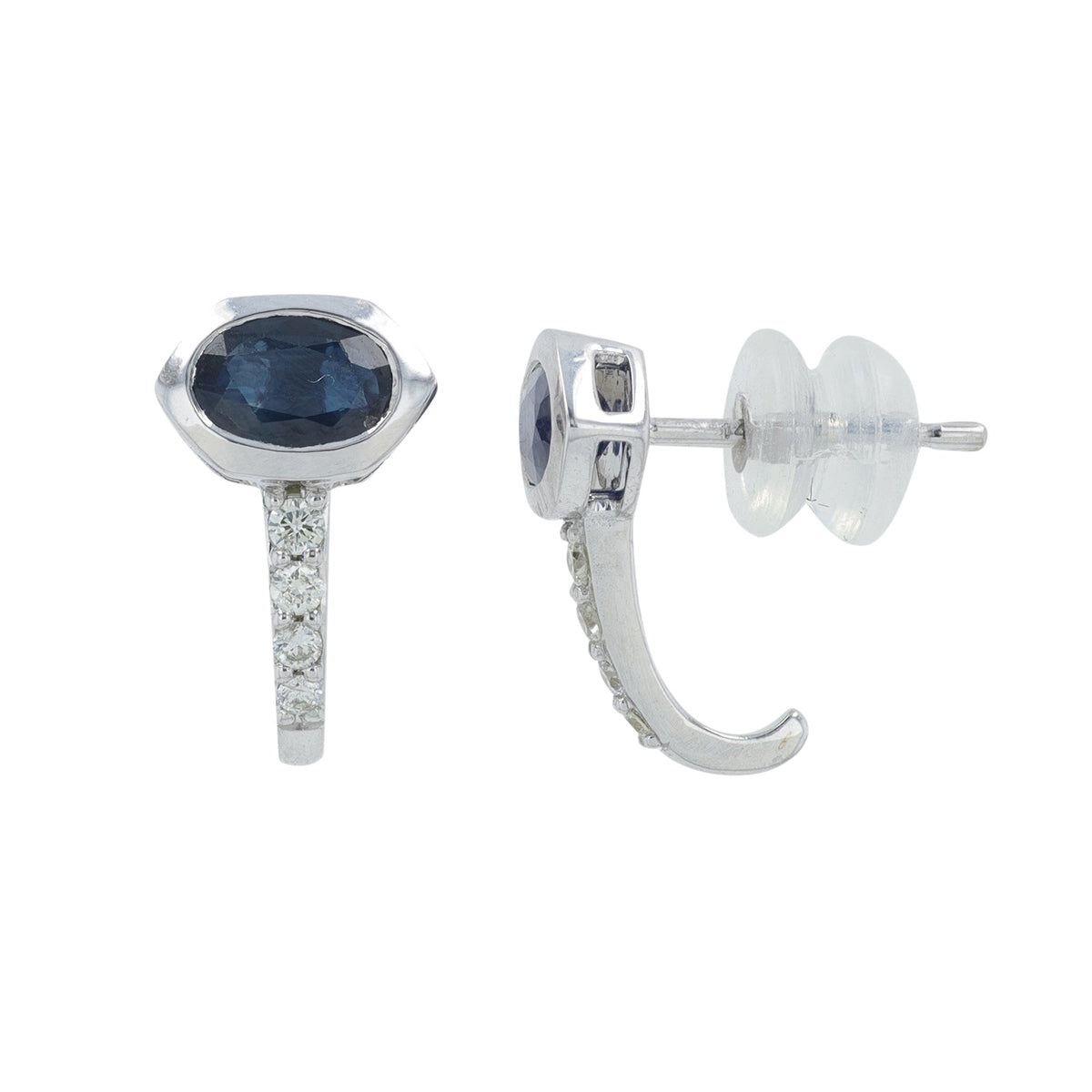 14K Gemstone J-Hoop Earrings<p><strong>More Colors Available</p></strong>
