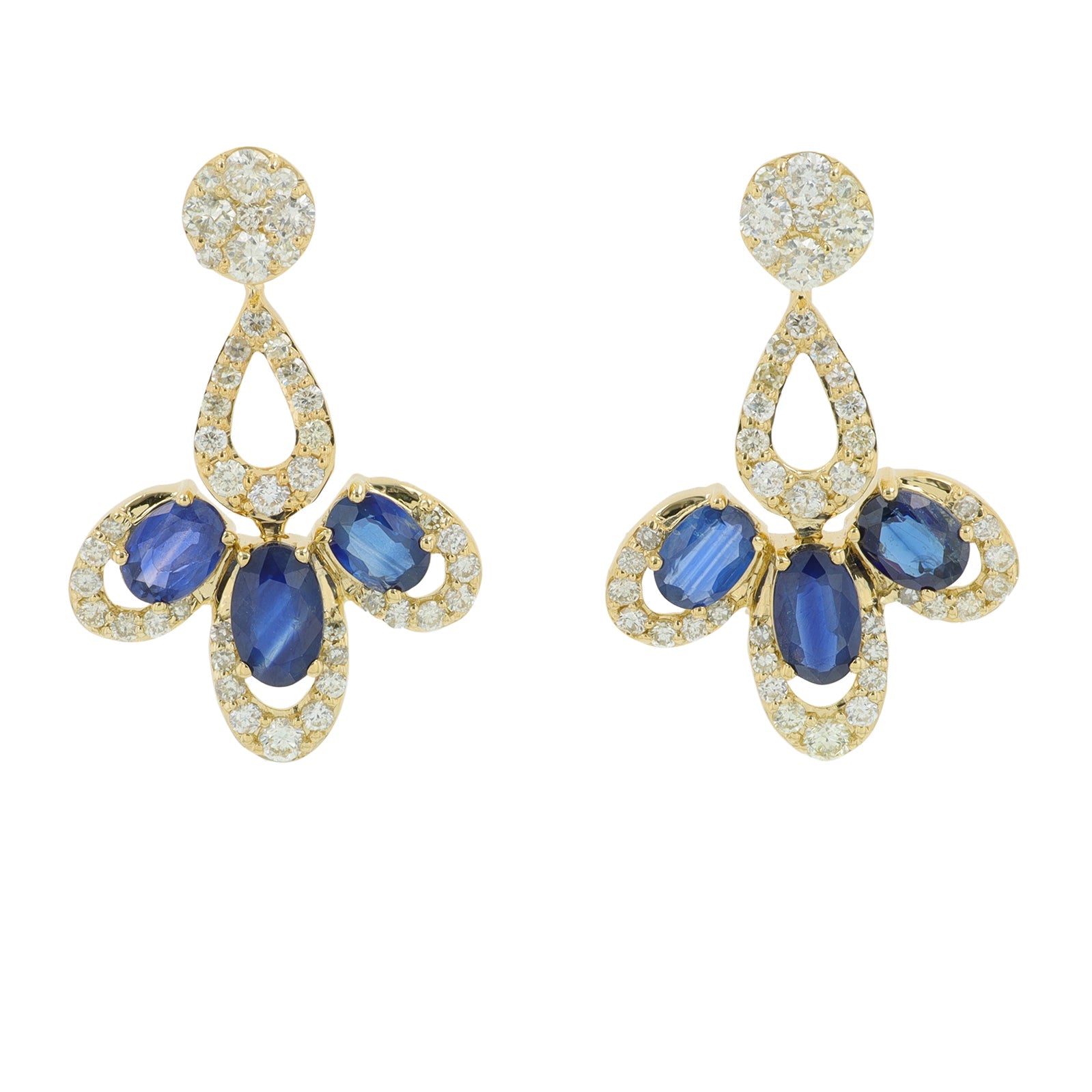 14K YG 1.32 CT Sapphire Earrings