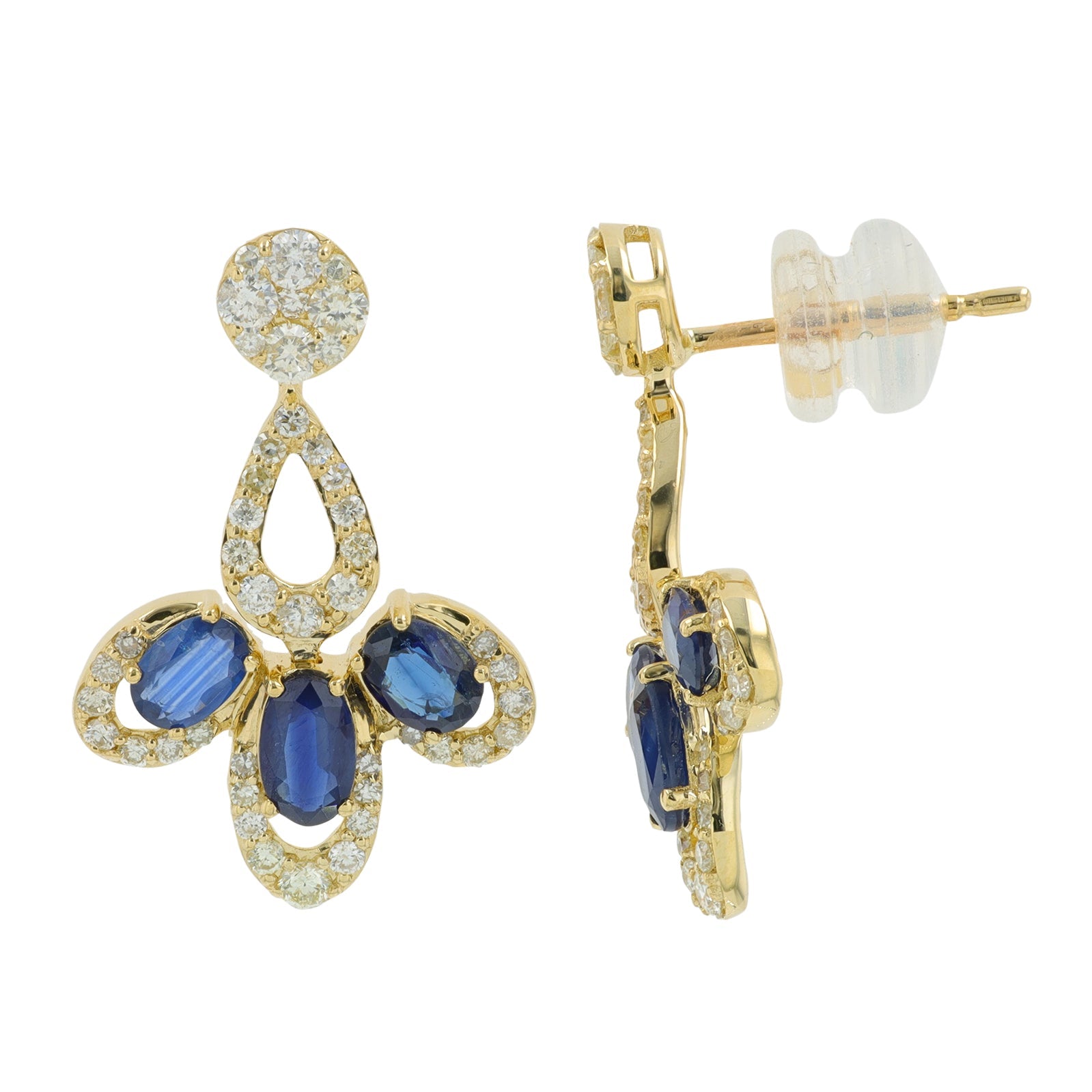 14K YG 1.32 CT Sapphire Earrings