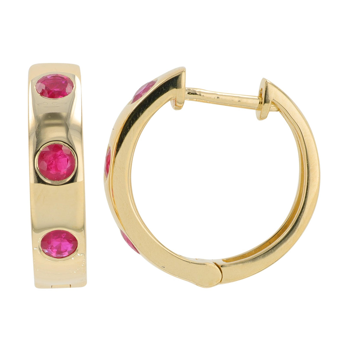 14K Gemstone Hoops<p><strong>More Colors Available</p></strong>