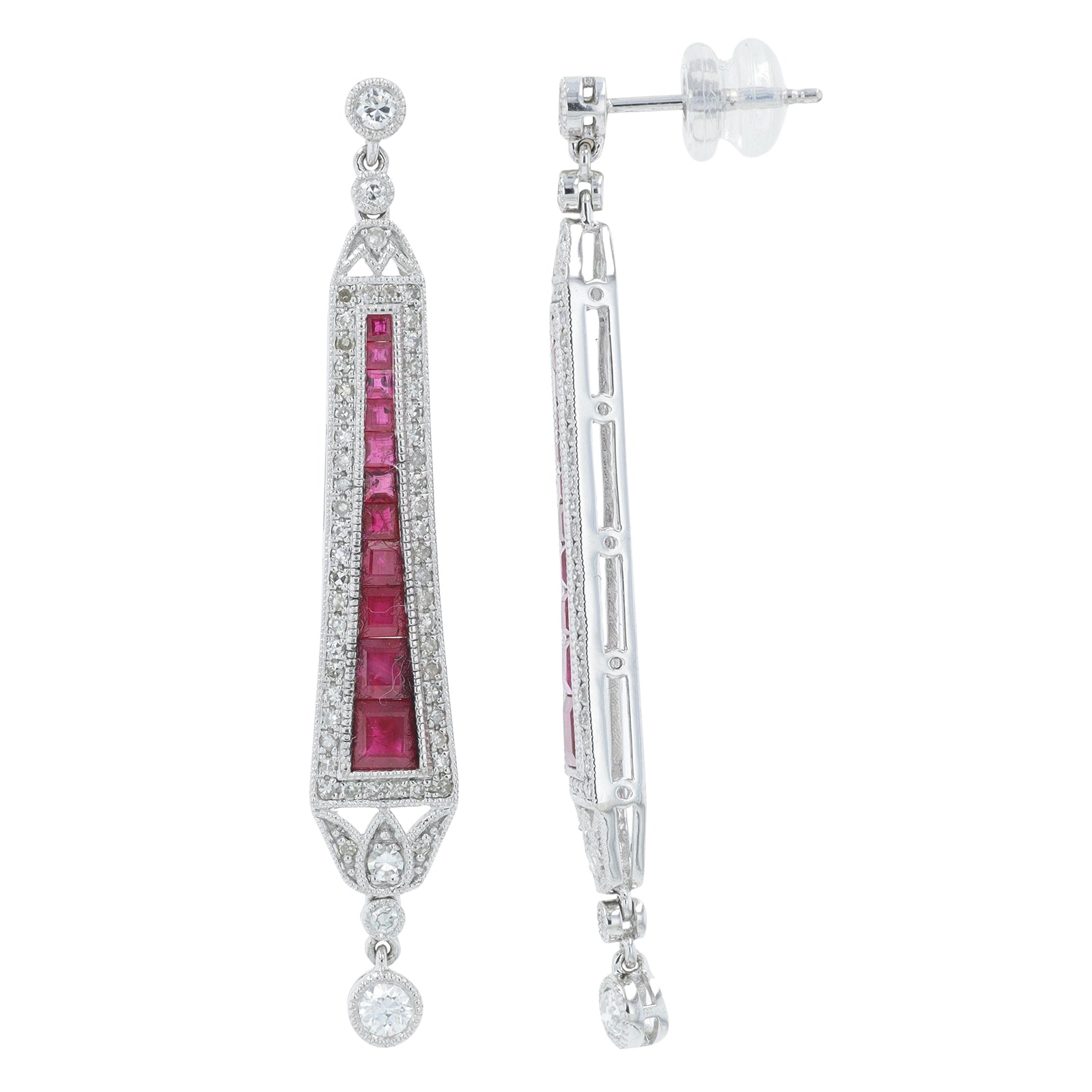 PT950 1.62 CTW Ruby Earrings